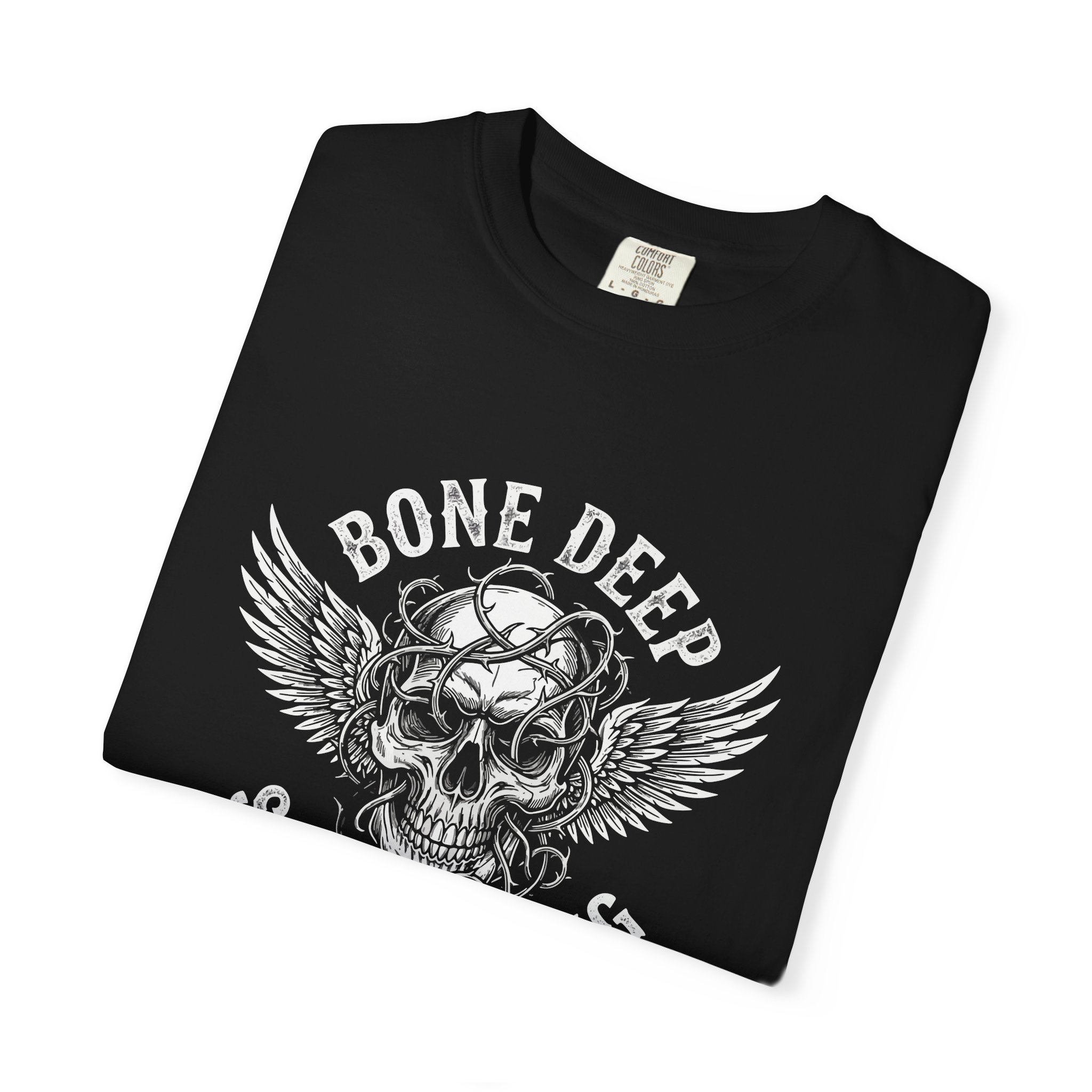 Skull Wings Tee — "Bone Deep Soul Strong" Graphic T-Shirt - Image 3