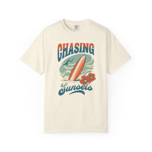 Chasing Sunsets Surf Tee — Vintage Beach Surfboard Graphic T-Shirt