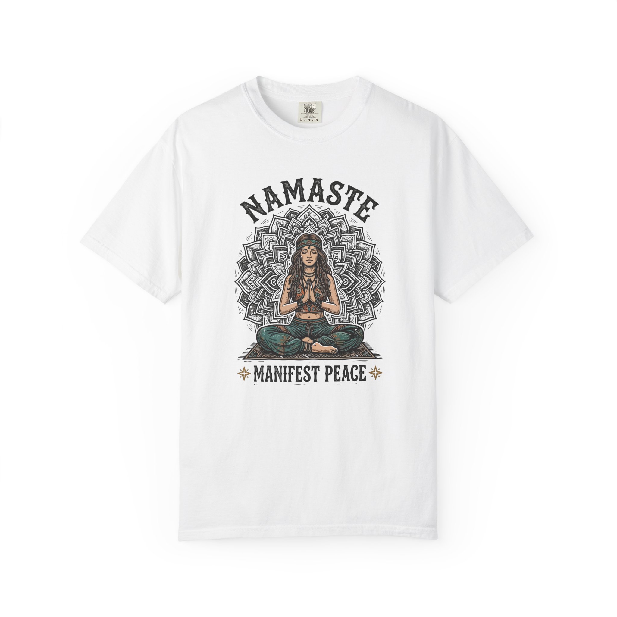 Namaste Manifest Peace T-Shirt — Yoga Meditation Graphic Tee