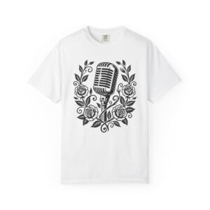 Vintage Microphone & Roses T‑Shirt — Retro Singer Tee
