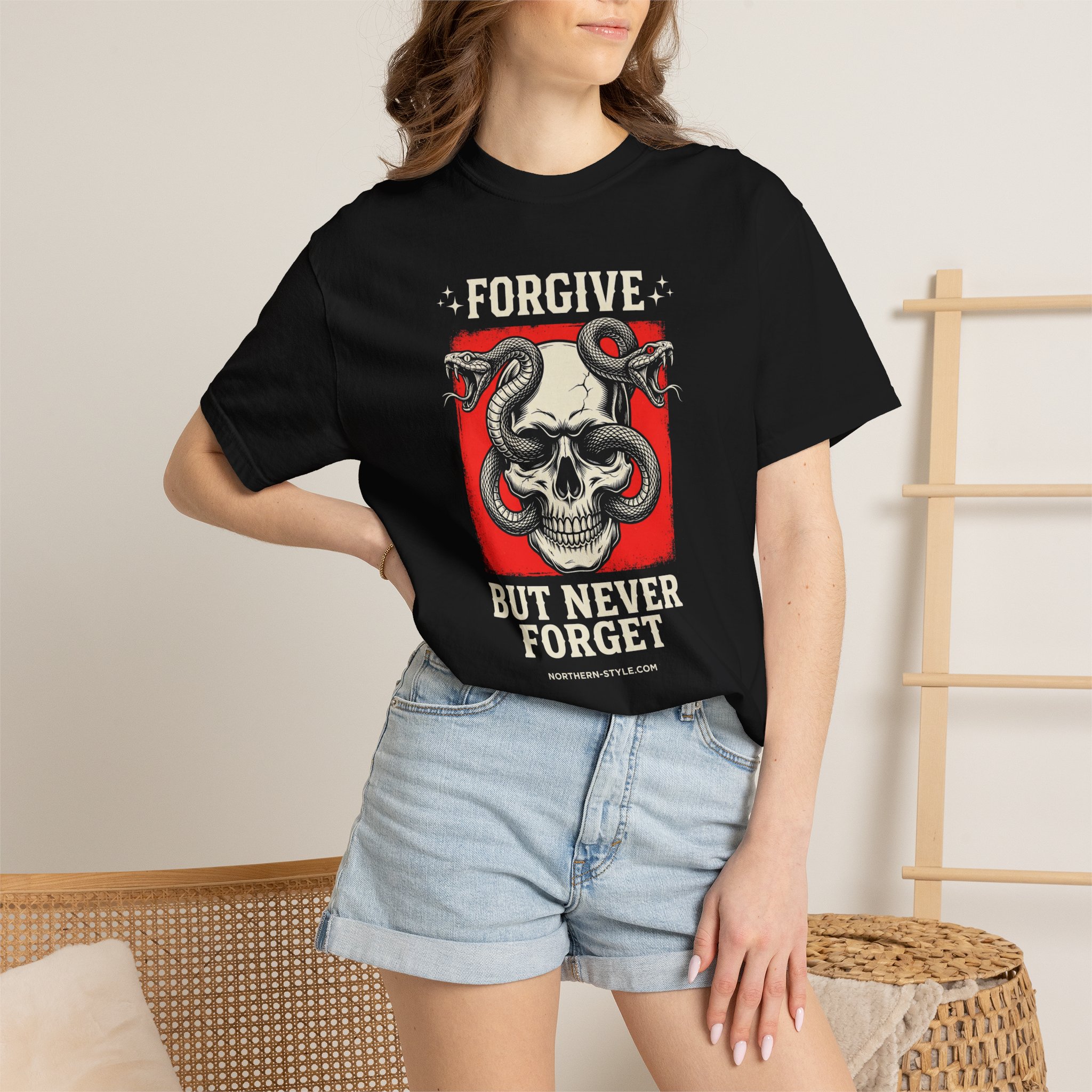 Forgive But Never Forget Skull Tee - Image 4