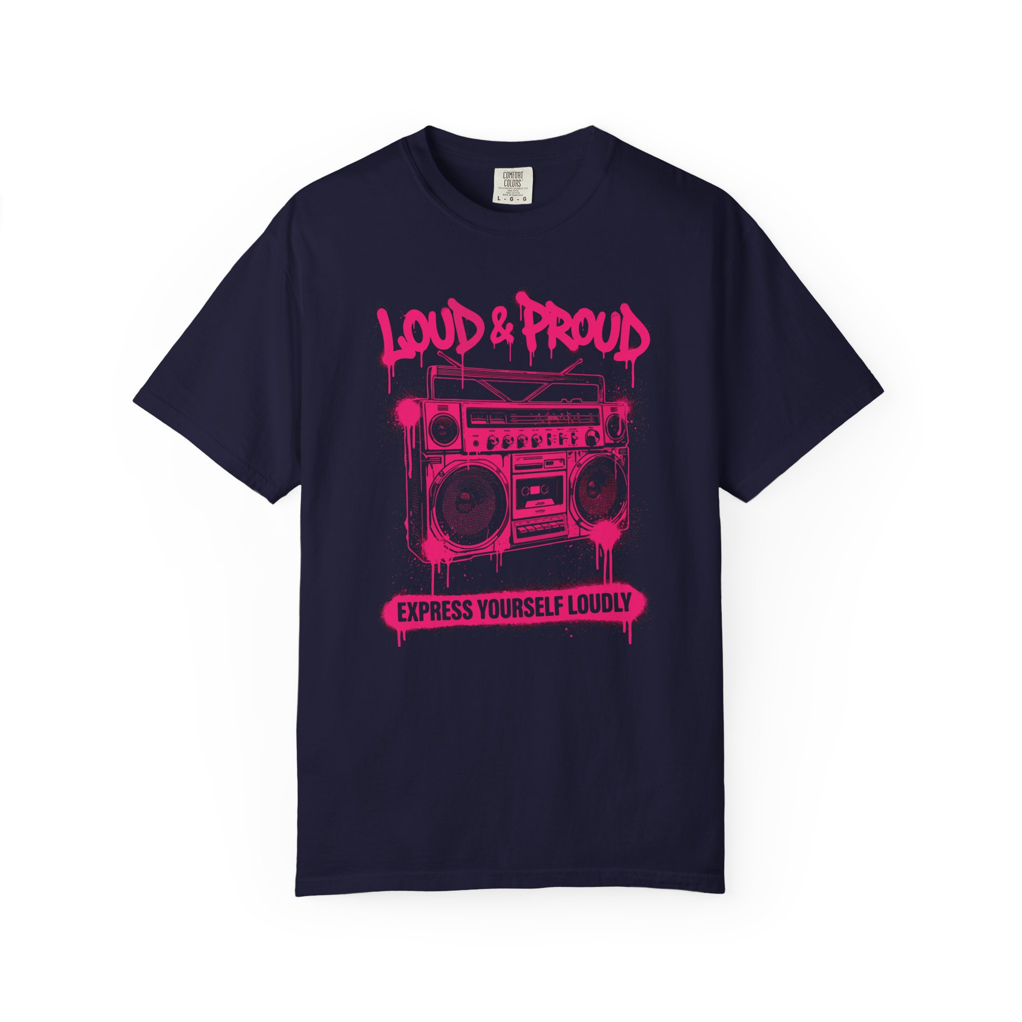 Loud & Proud Boombox Tee — Express Yourself Loudly Graphic T-Shirt