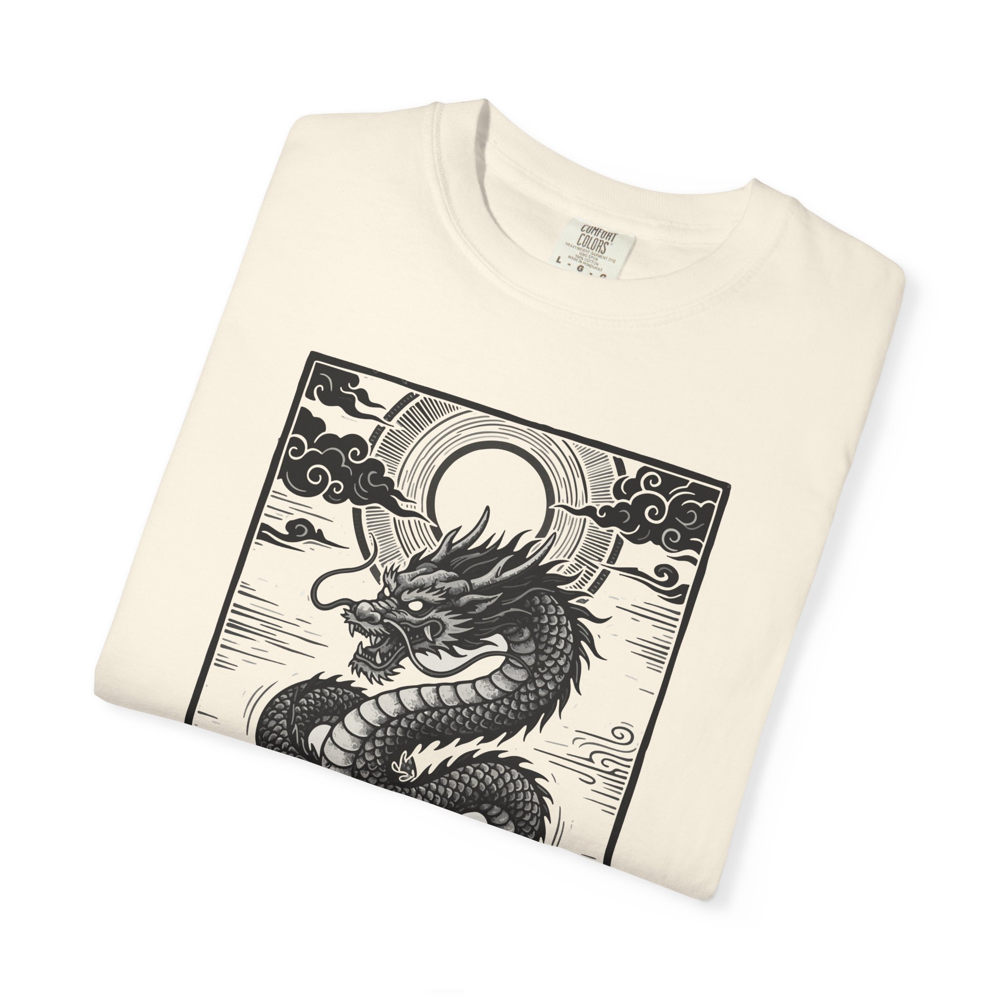 Dragon Illustration Tee — Vintage Japanese Mountain Serpent Graphic T-Shirt - Image 3