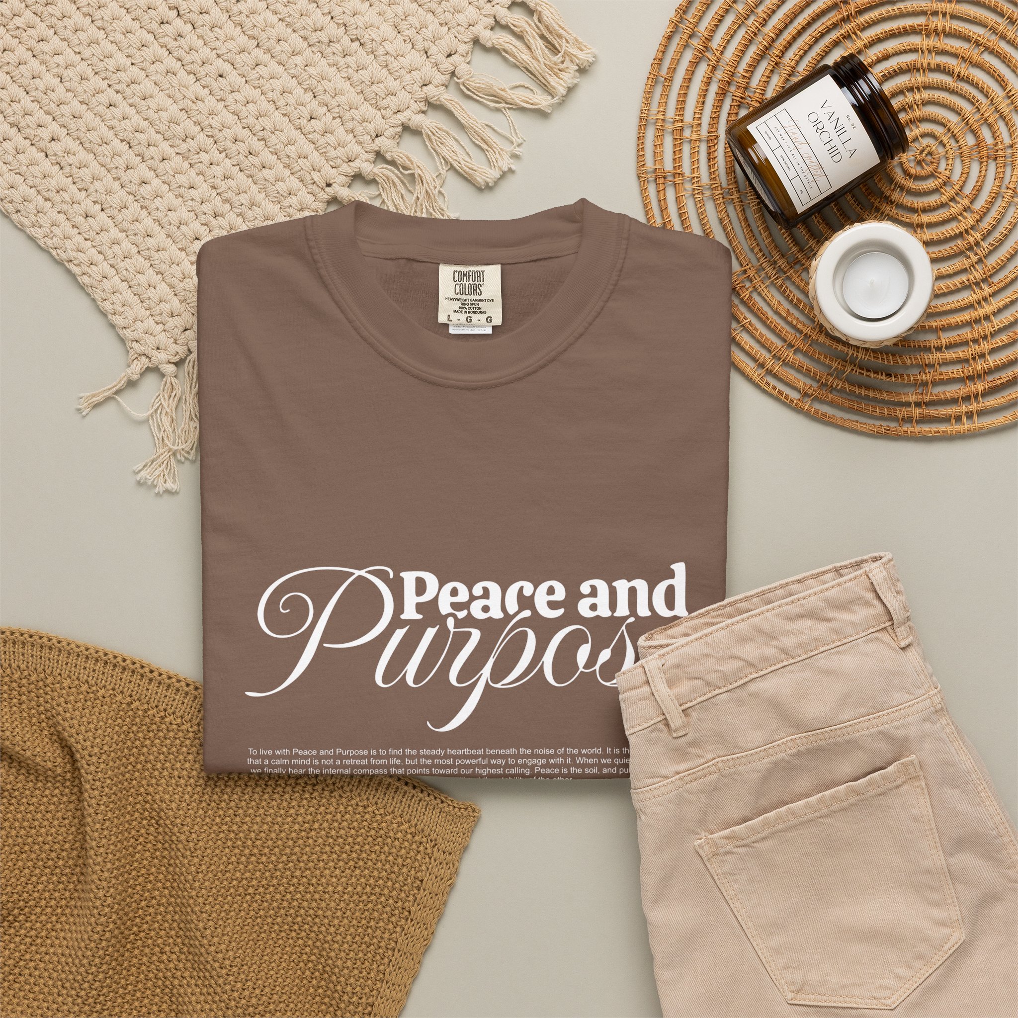 Peace and Purpose — Plain Heavy Cotton Tee - Image 4
