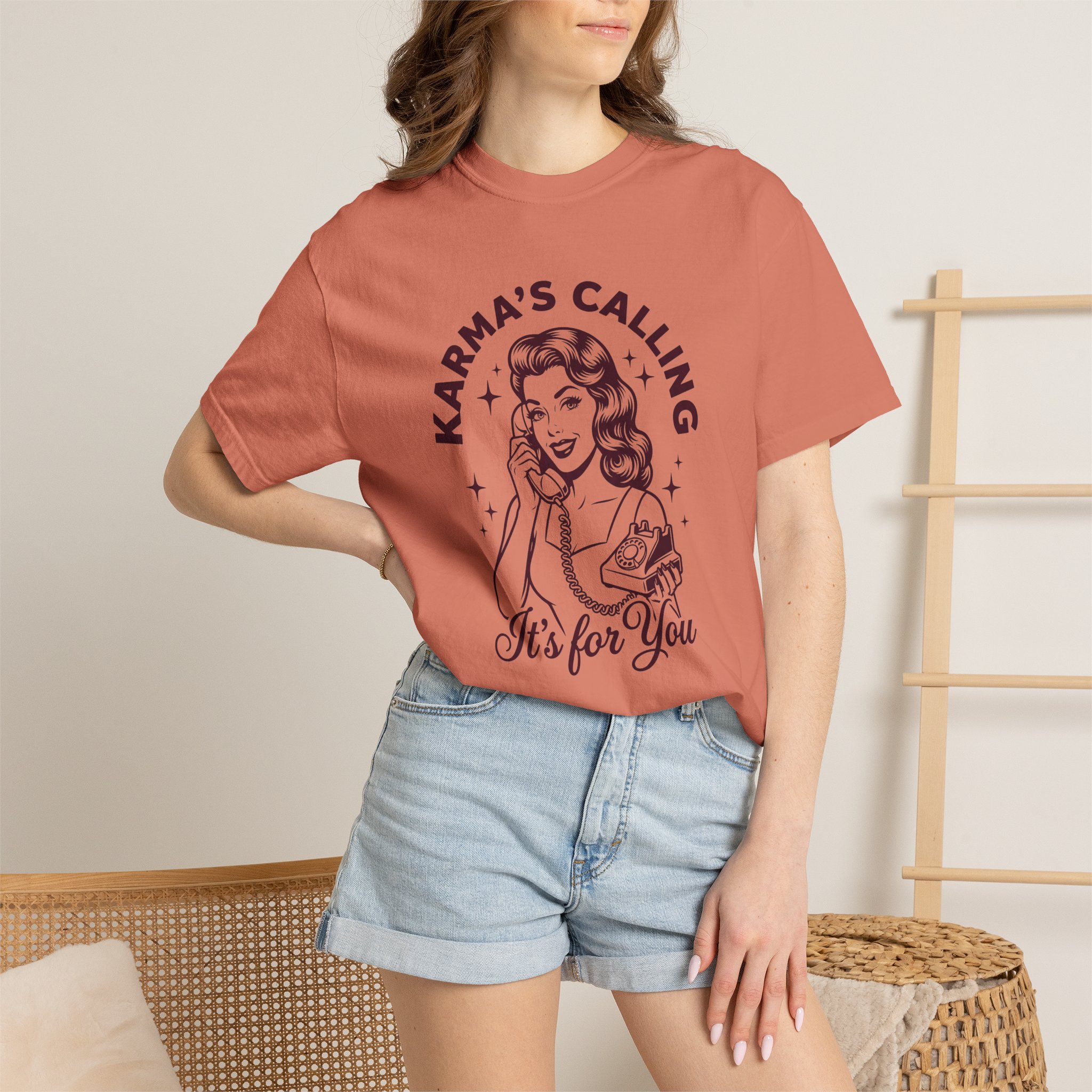 Karma's Calling Tee – Vintage Retro Graphic "It's for You" T-Shirt - Image 4