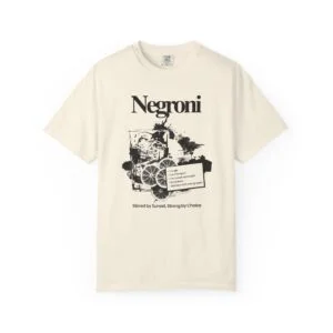 Negroni Vintage Cocktail Tee — Retro Bar Drink Recipe Shirt