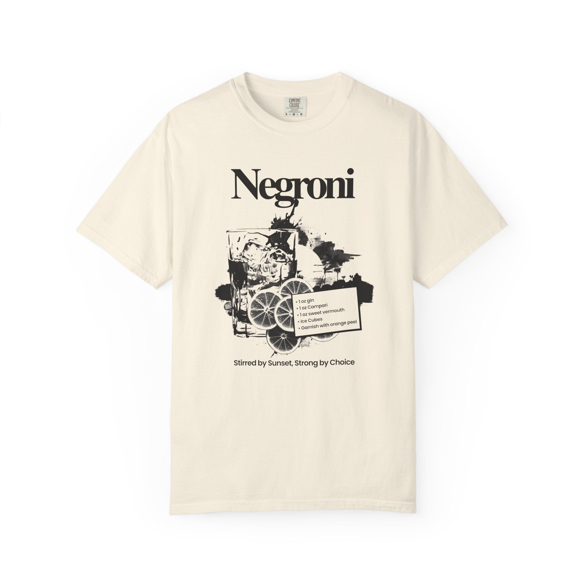 Negroni Vintage Cocktail Tee — Retro Bar Drink Recipe Shirt