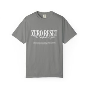 Zero Reset Tee — Minimal Graphic Black T-Shirt with "Zero Reset The Infinite Cycle"