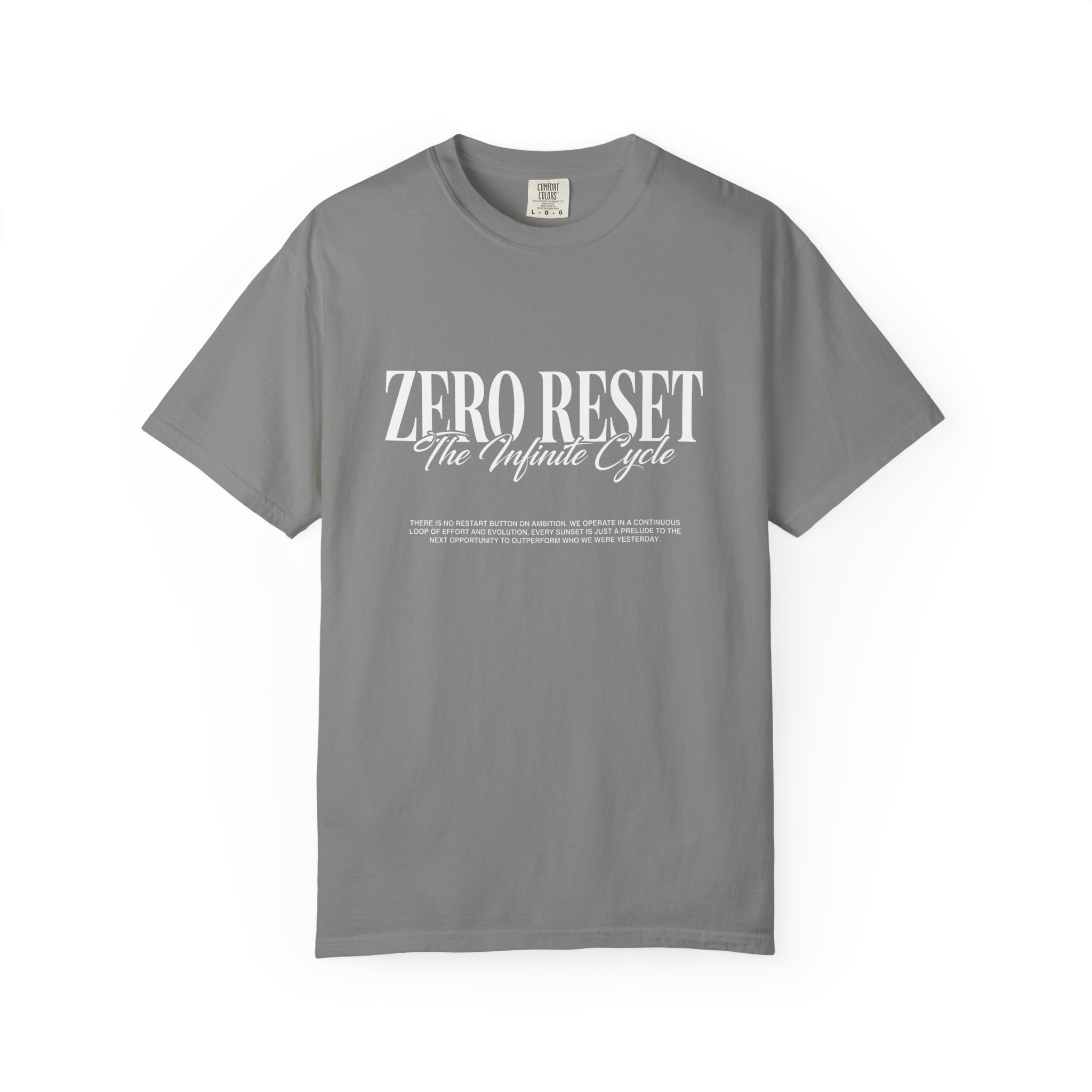 Zero Reset Tee — Minimal Graphic Black T-Shirt with "Zero Reset The Infinite Cycle"