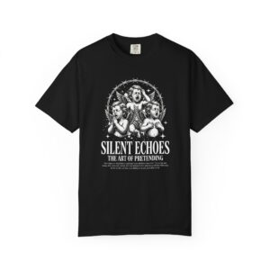 Silent Echoes Graphic Tee — 'The Art of Pretending' Gothic Cherub T-Shirt