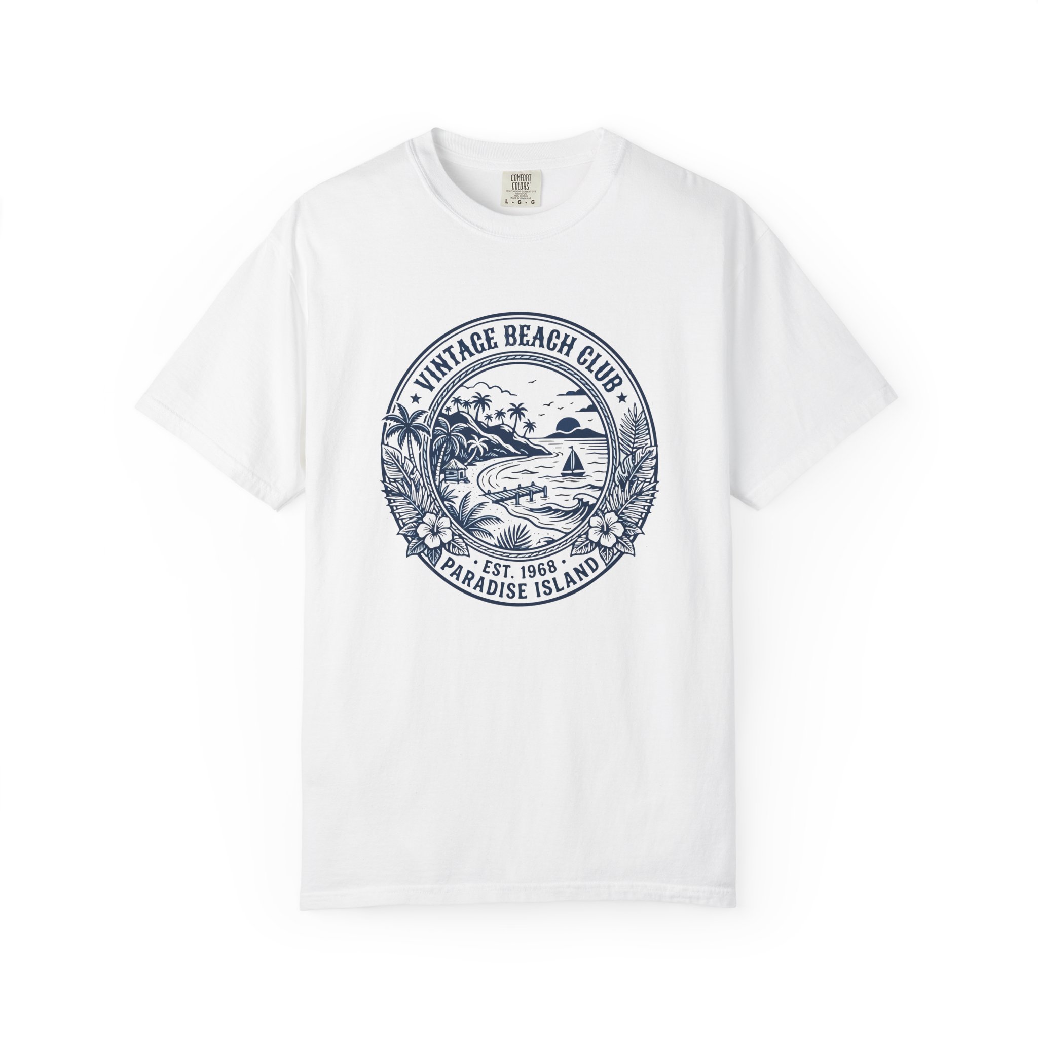 Vintage Beach Club T‑Shirt – Paradise Island Surf Graphic Tee