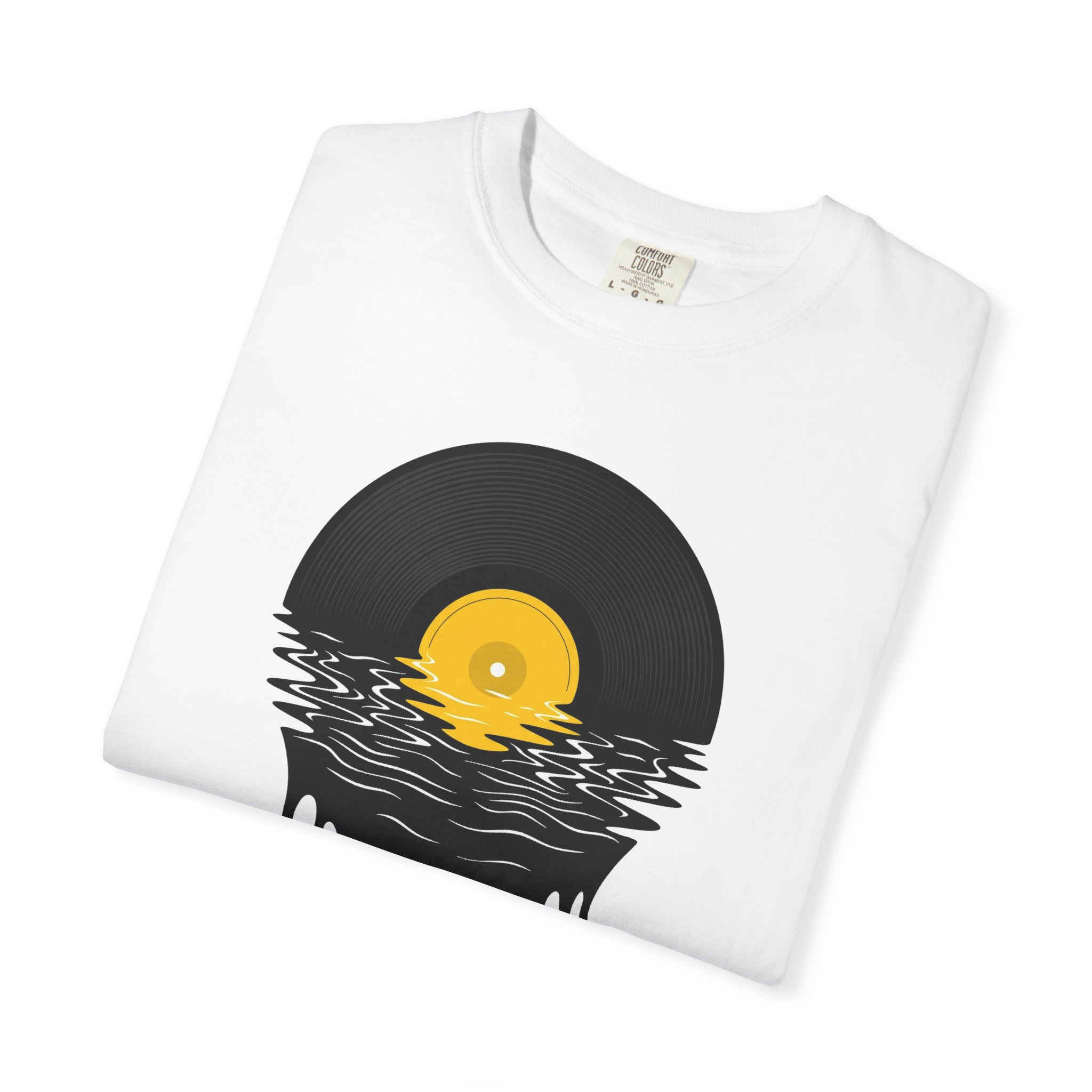 Vinyl Sunset T-Shirt — Dripping Record Graphic Tee - Image 3