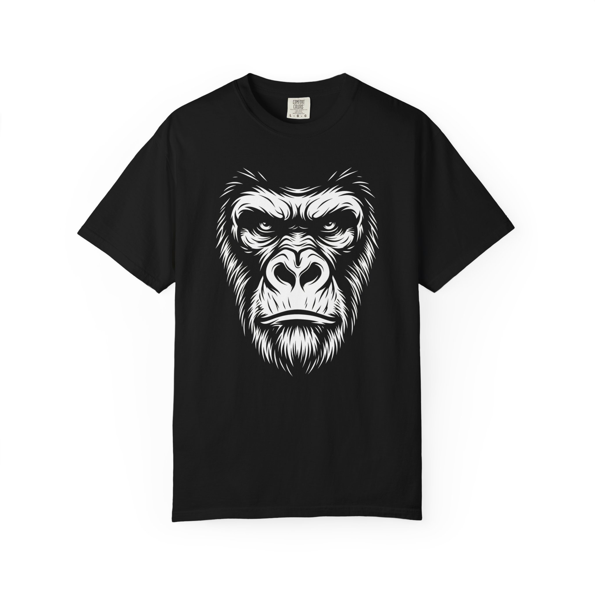 Gorilla Face Graphic Tee — Bold Primal Ape Portrait T-Shirt