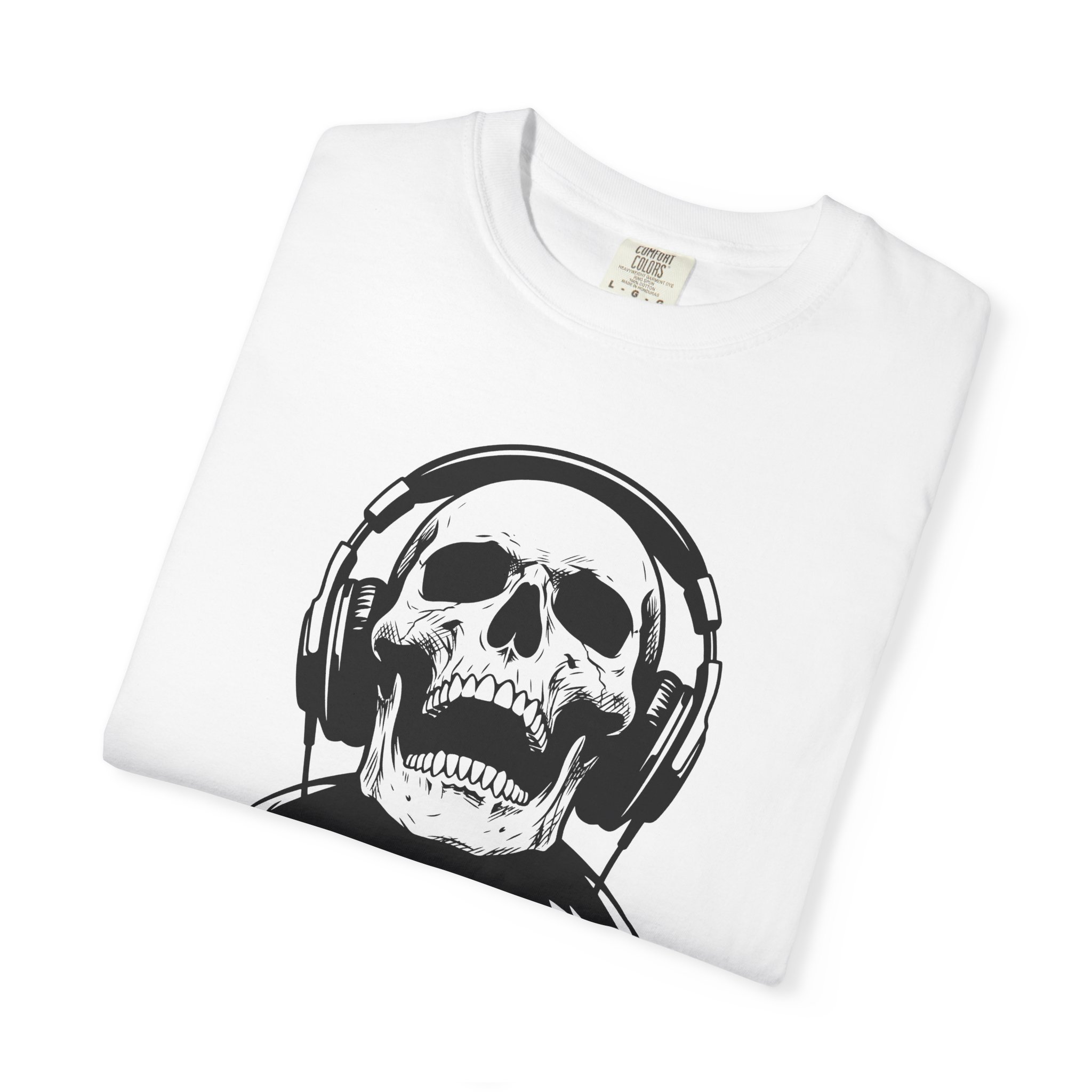 Skull DJ T‑Shirt — Headphone Skeleton Graphic Tee - Image 3