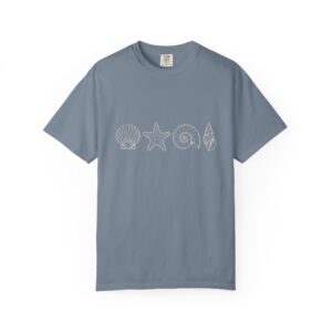 Seashell Lineup Tee — Minimal Coastal Shell Graphic T-Shirt