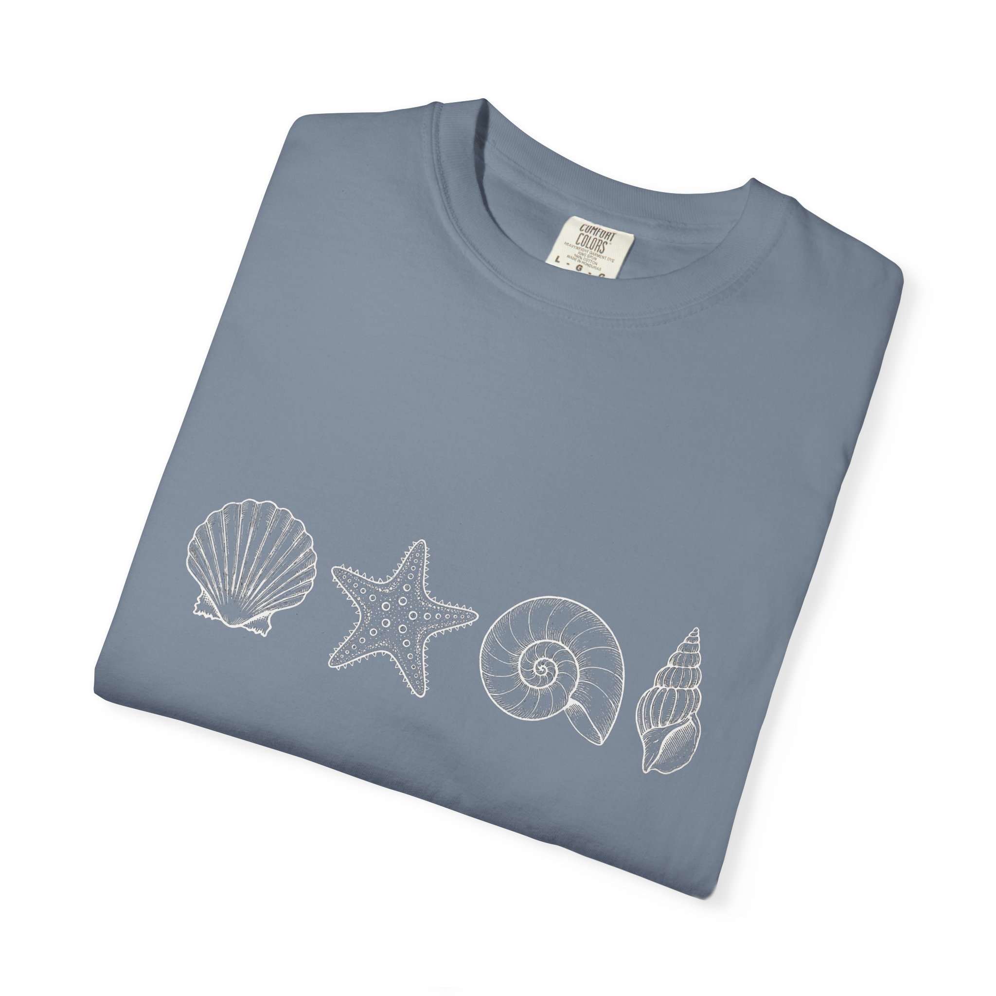 Seashell Lineup Tee — Minimal Coastal Shell Graphic T-Shirt - Image 3
