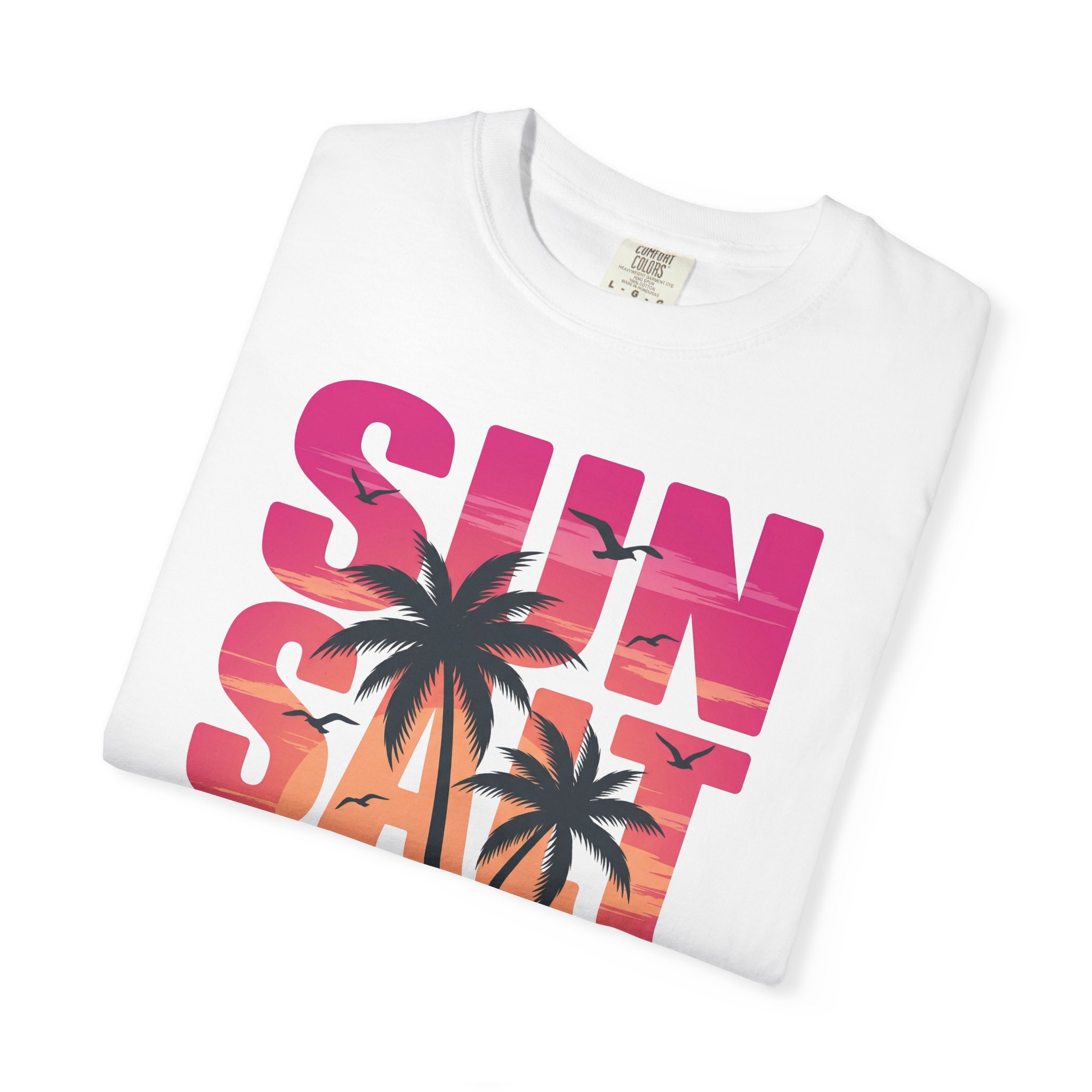 Sun, Salt & Sand Beach T-Shirt — Tropical Palm Sunset Tee - Image 3