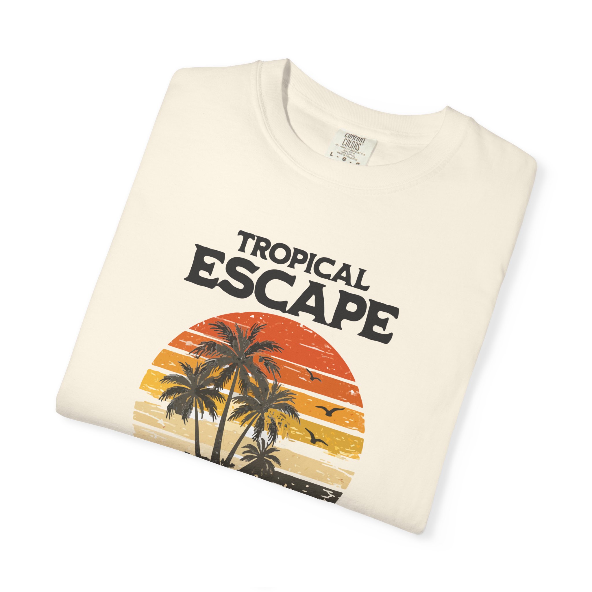 Tropical Escape 'Chasing the Sun' Tee — Vintage Palm Island Sunset Shirt - Image 3