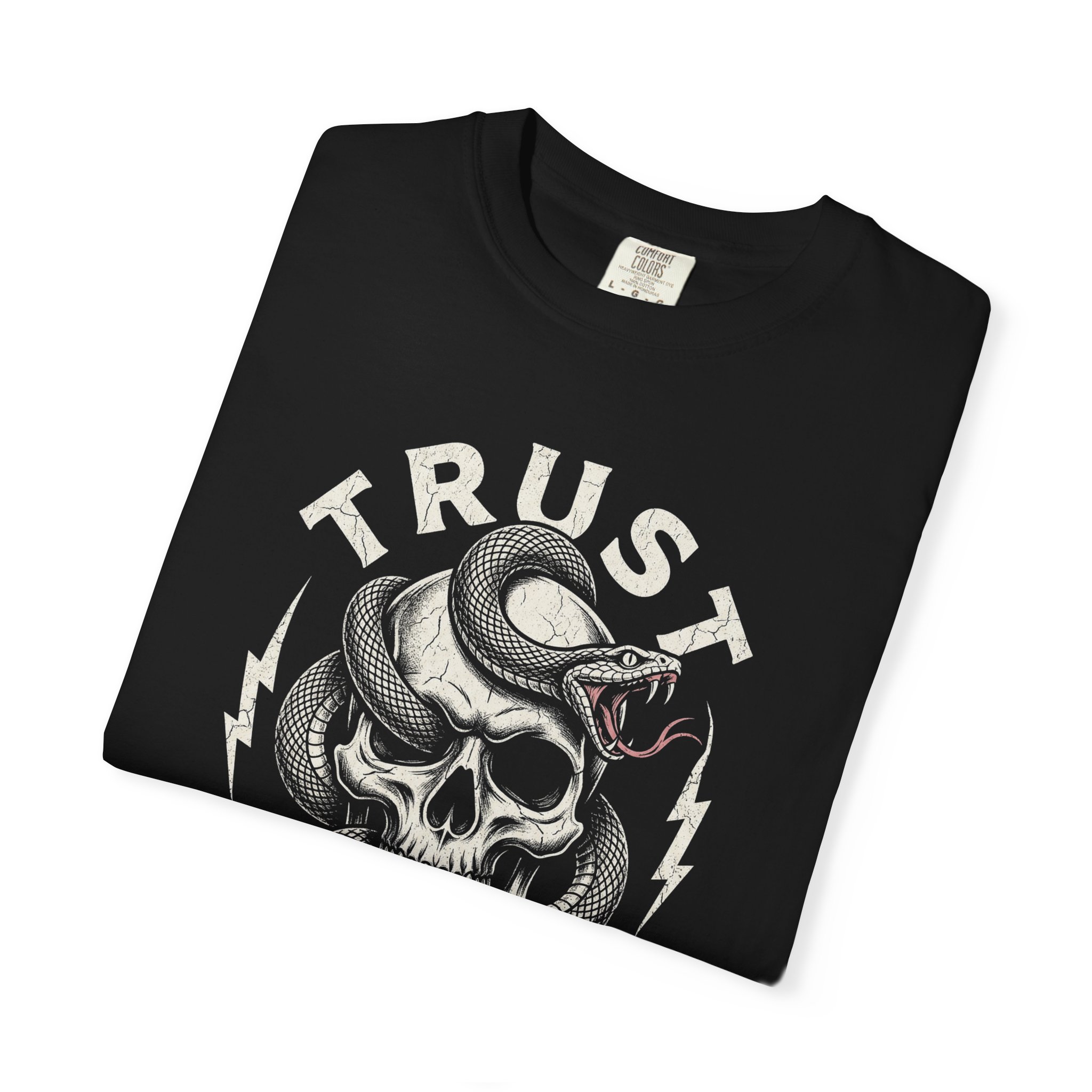 Trust No One Skull & Snake Tee — Gothic Rock Graphic T‑Shirt - Image 3