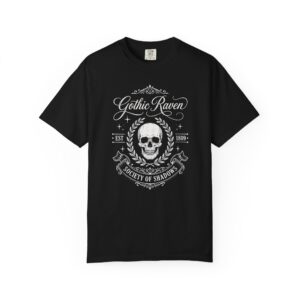 Gothic Raven Skull Tee — "Gothic Raven Society of Shadows" Graphic Shirt