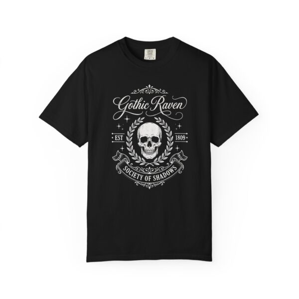 Gothic Raven Skull Tee — "Gothic Raven Society of Shadows" Graphic Shirt