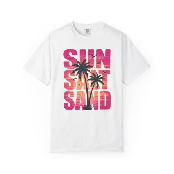 Sun, Salt & Sand Beach T-Shirt — Tropical Palm Sunset Tee