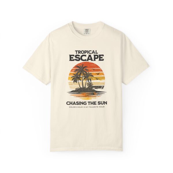 Tropical Escape 'Chasing the Sun' Tee — Vintage Palm Island Sunset Shirt