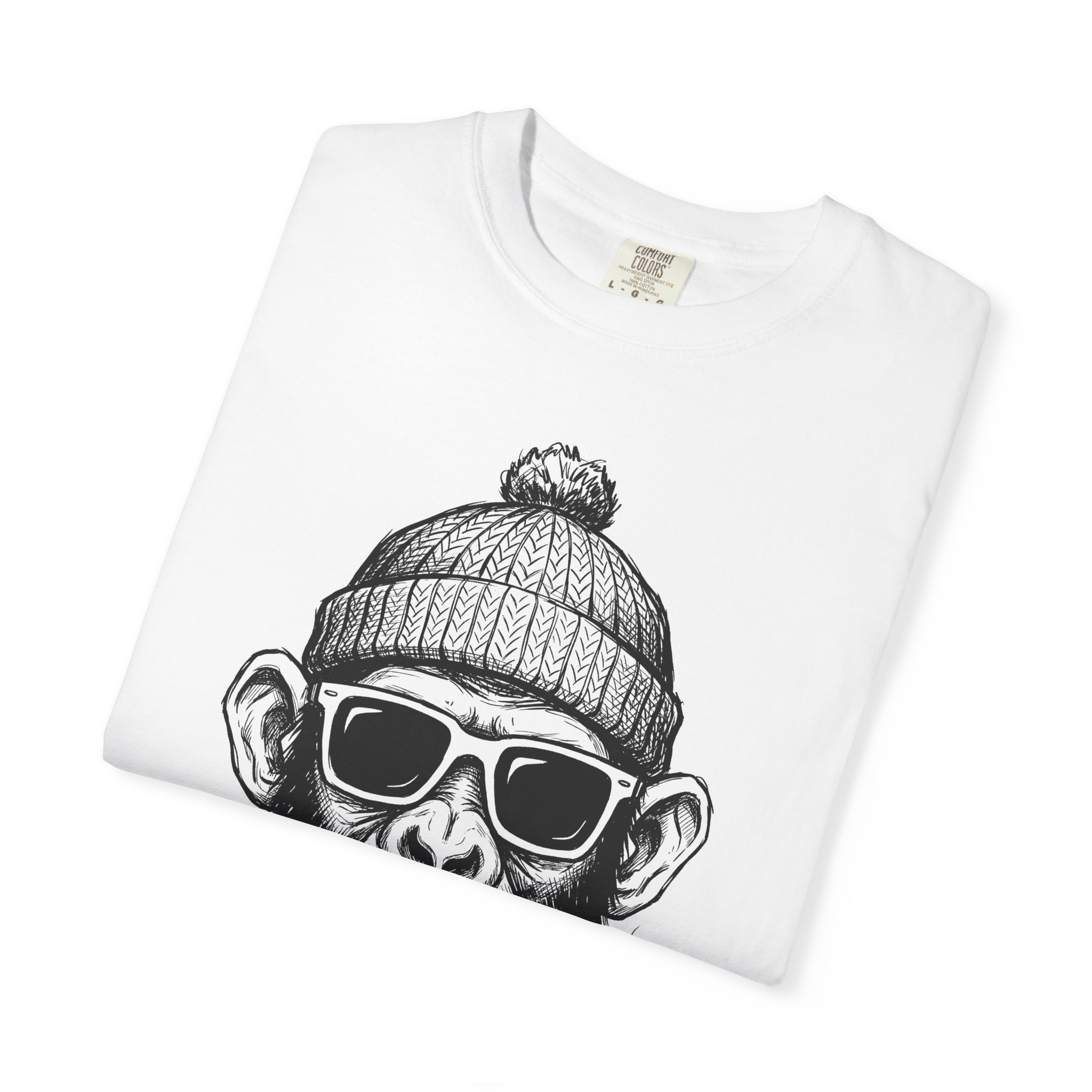 Graphic Tee — Beanie Monkey Smoking Design - Image 3