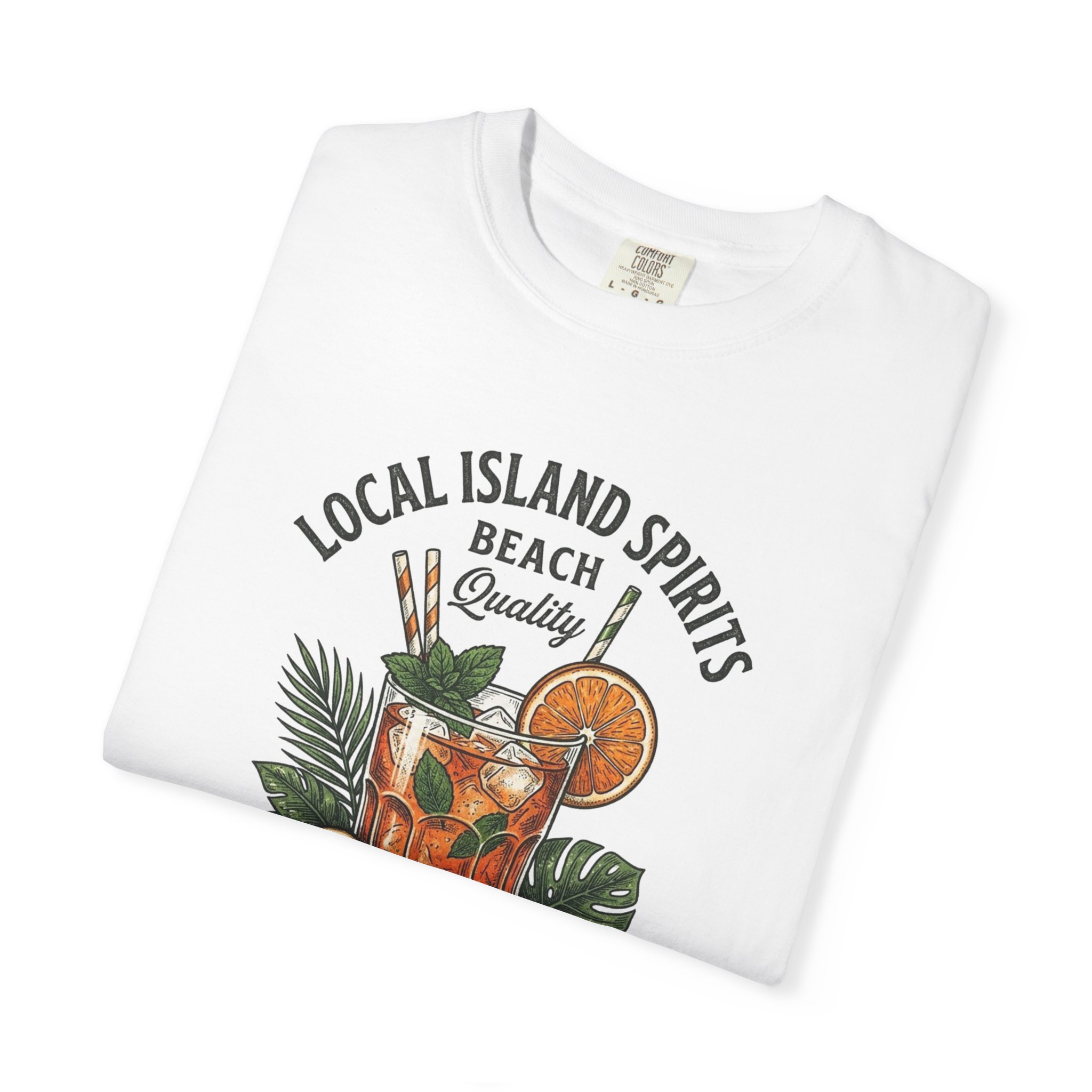 Beach Cocktails T-Shirt — "Local Island Spirits: Cocktails & Drinks" Tropical Cocktail Tee - Image 3