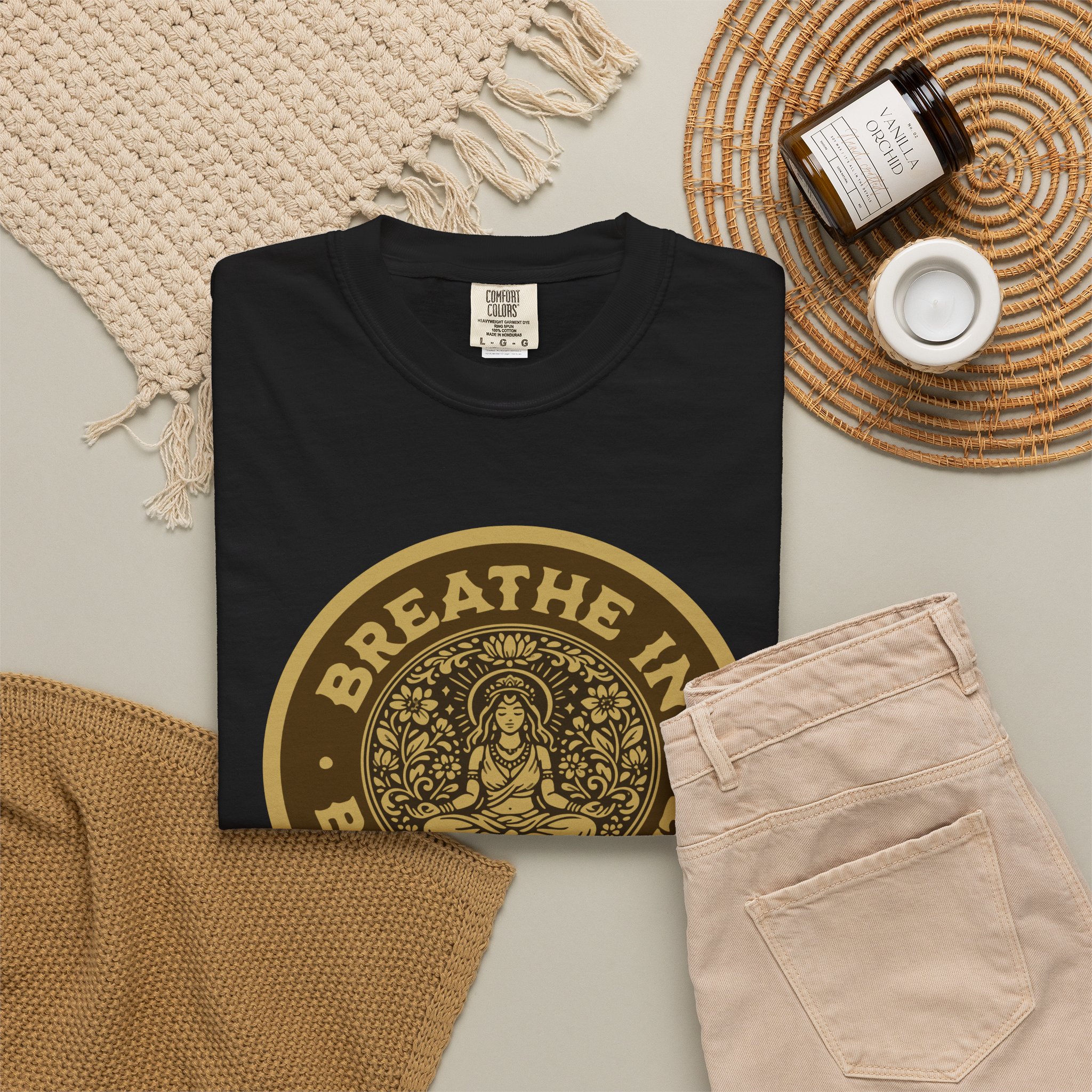 Breathe In Breathe Out T-Shirt — Vintage Buddha Meditation Tee - Image 4