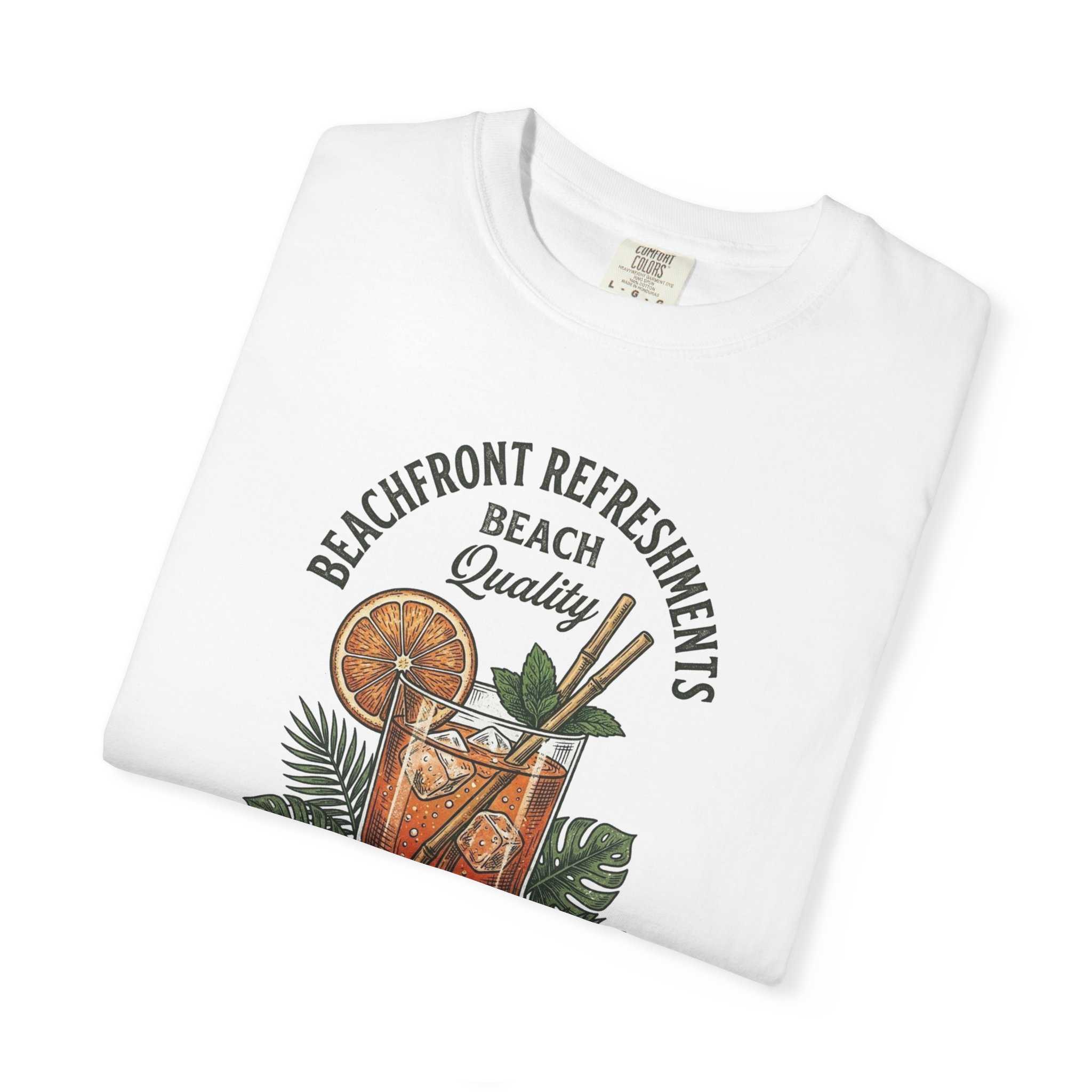Beachfront Cocktails T-Shirt — 'Cocktails & Drinks' Vintage Beach Bar Tee - Image 3
