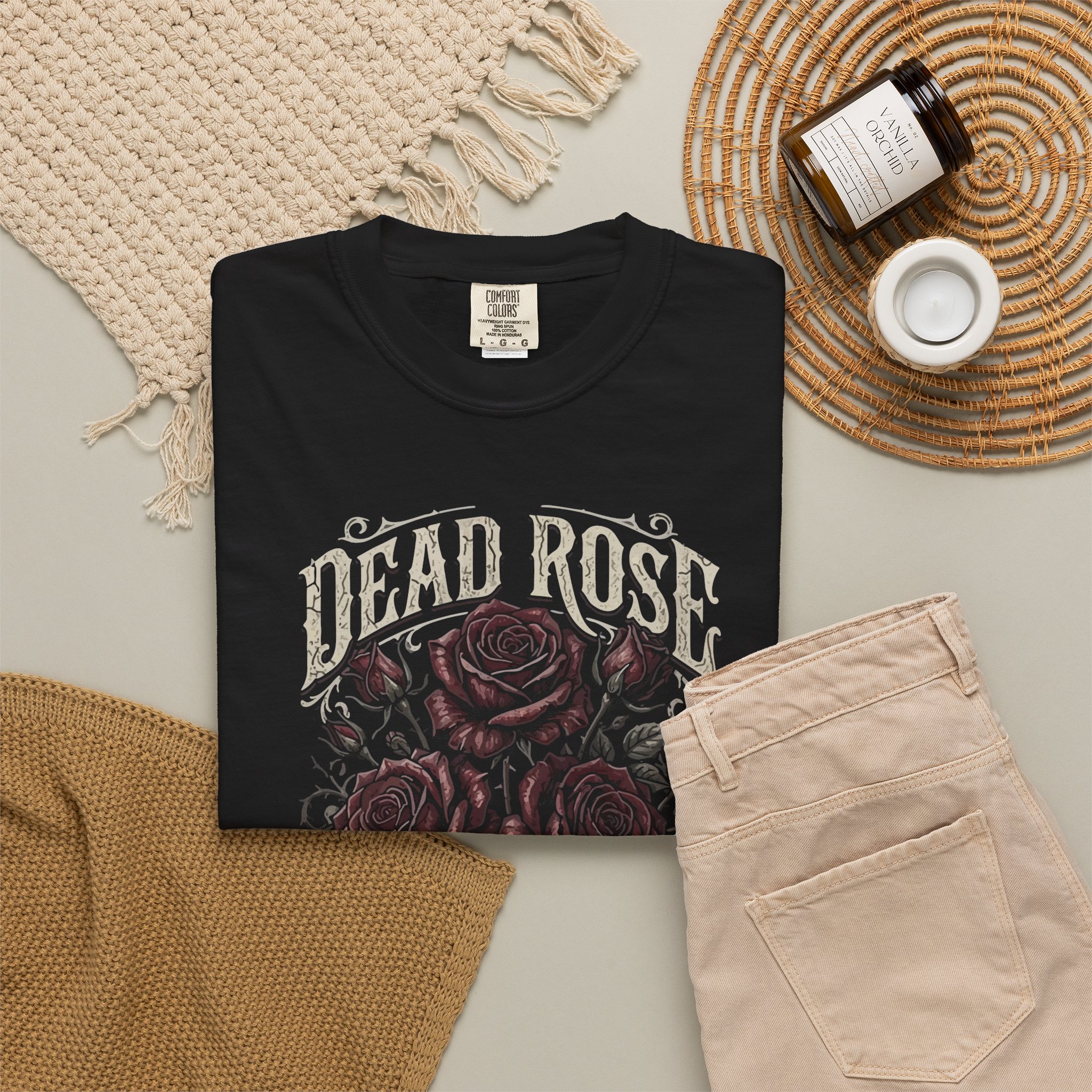 Dead Rose Graphic Tee — Dark Botanical Gothic Shirt - Image 4