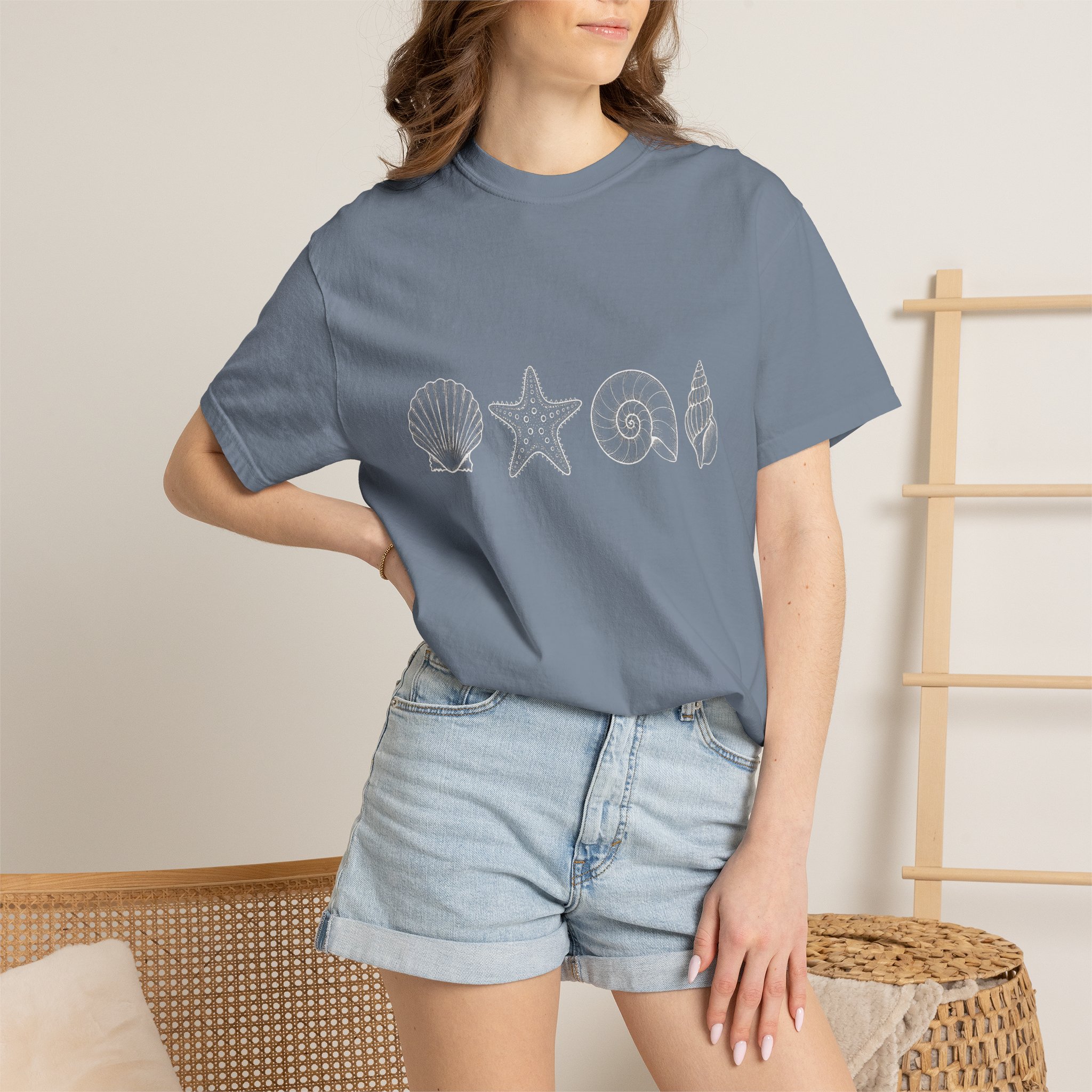 Seashell Lineup Tee — Minimal Coastal Shell Graphic T-Shirt - Image 4