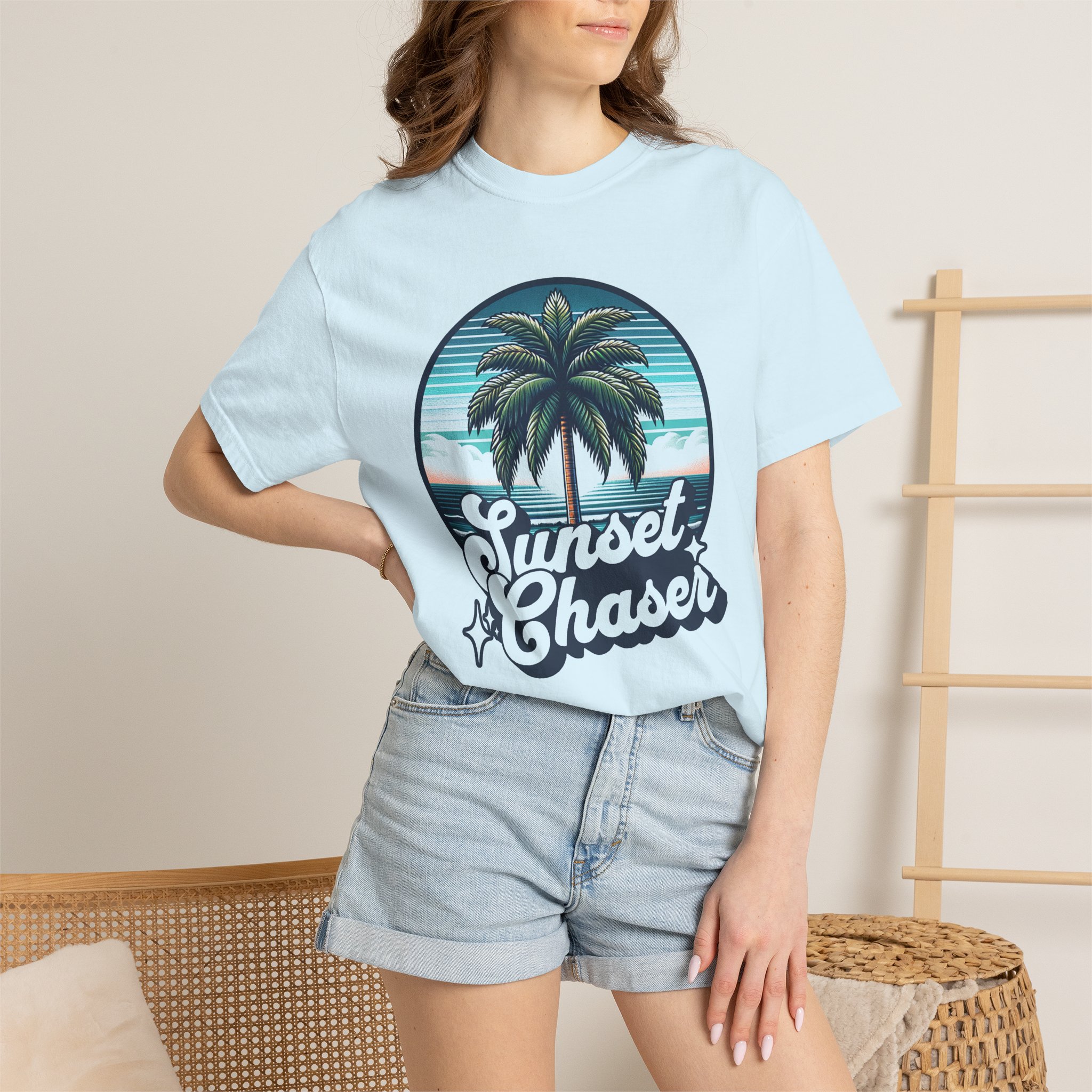 Sunset Chaser Tee — Retro Palm Tree Beach T-Shirt - Image 4