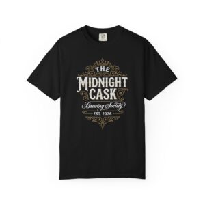 Midnight Cask Brewing Society Tee — Vintage Brewery Logo T‑Shirt