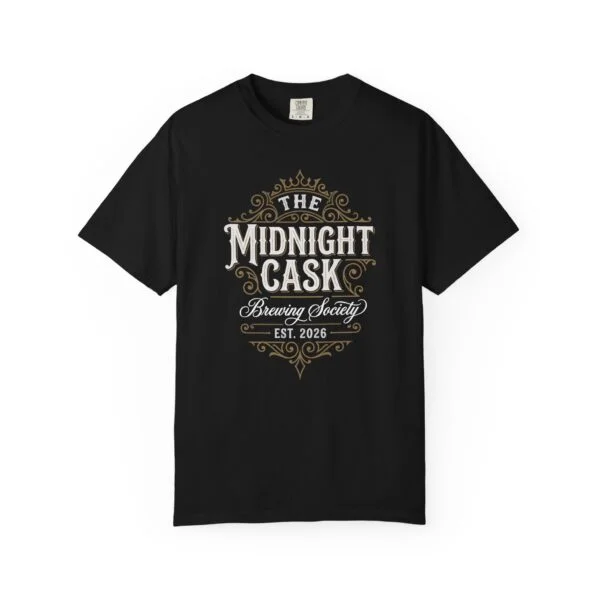 Midnight Cask Brewing Society Tee — Vintage Brewery Logo T‑Shirt