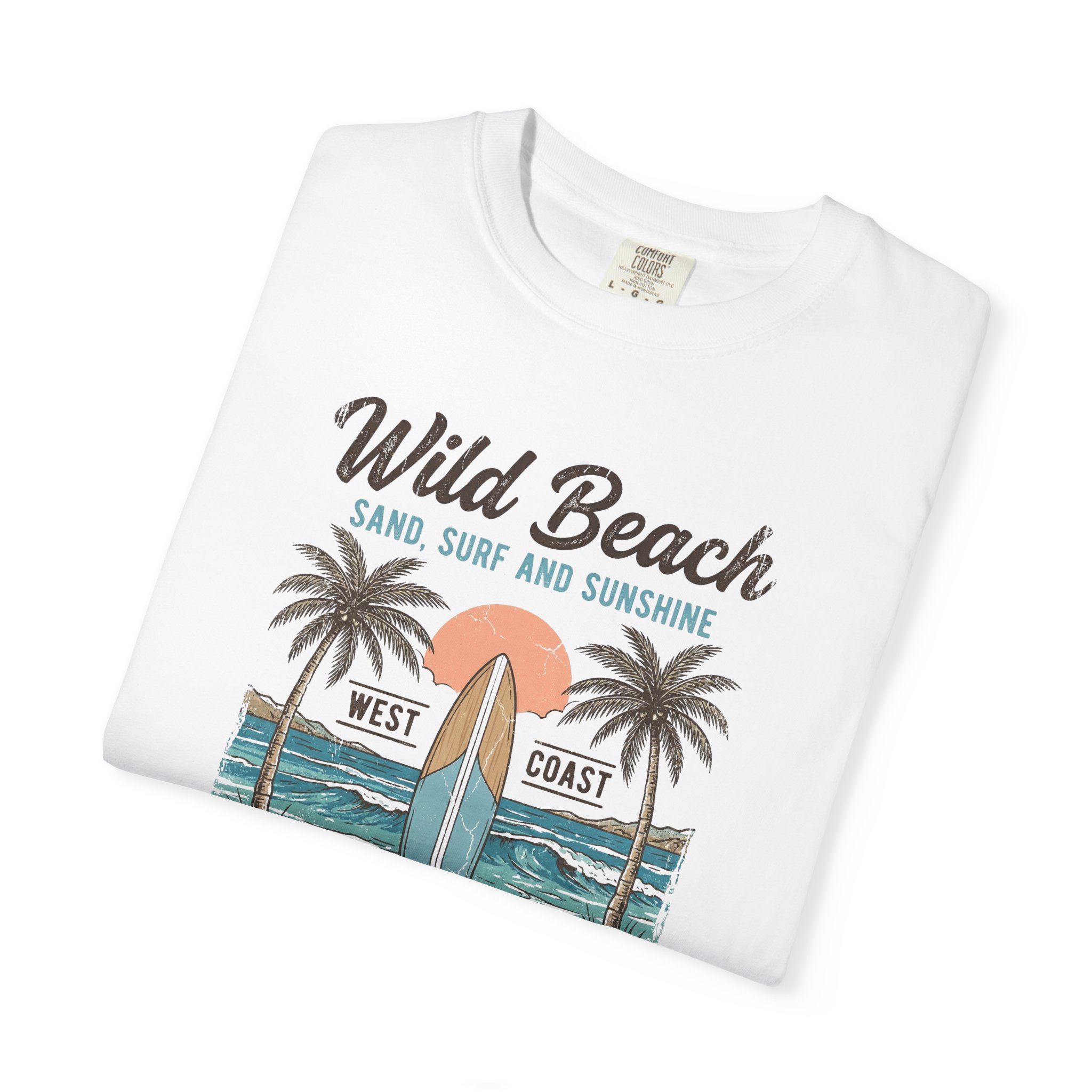 Wild Beach, summer, Unisex Heavy Cotton Tee - Image 3