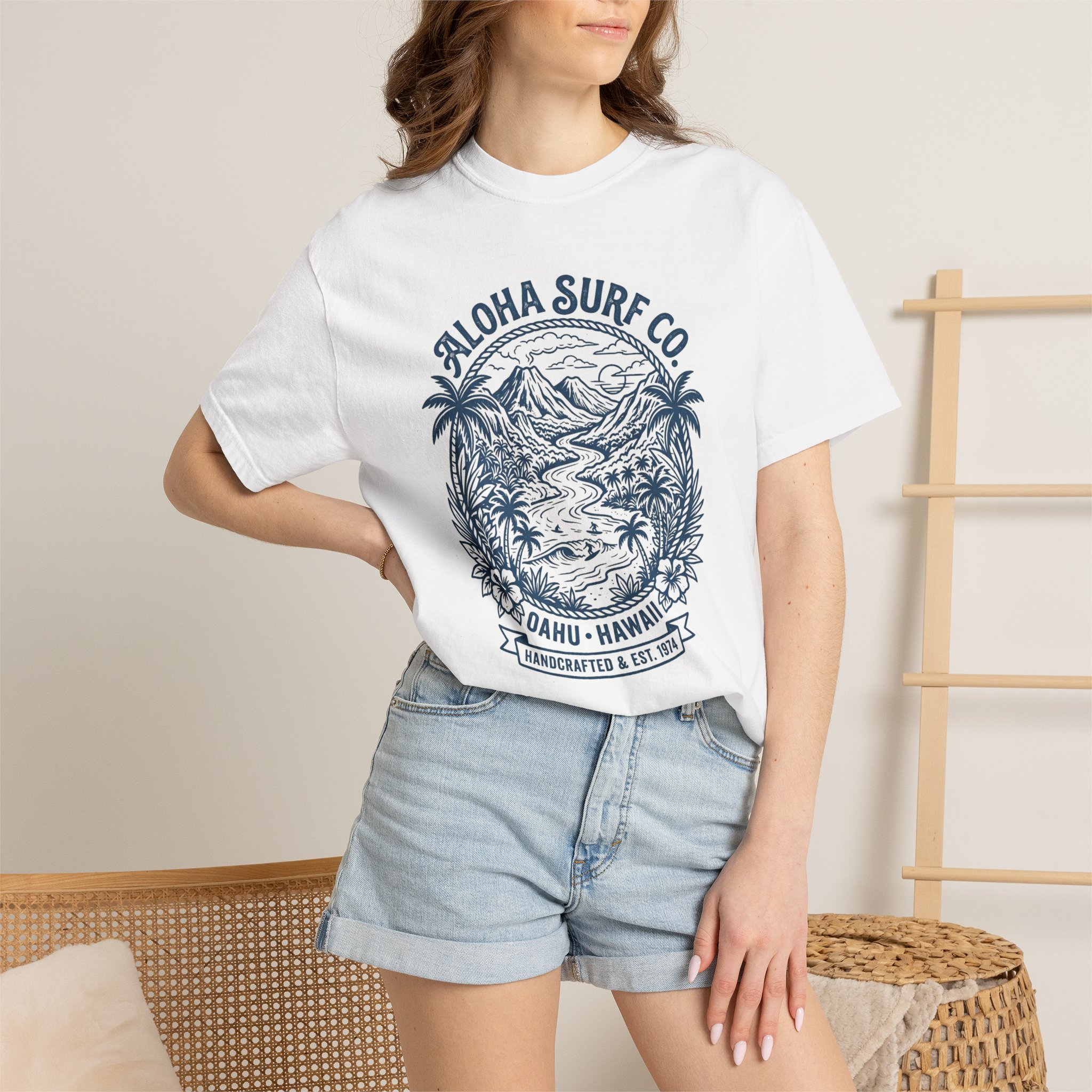 Aloha Surf Co. Oahu Hawaii T-Shirt — Vintage Surf Scene Tee - Image 4