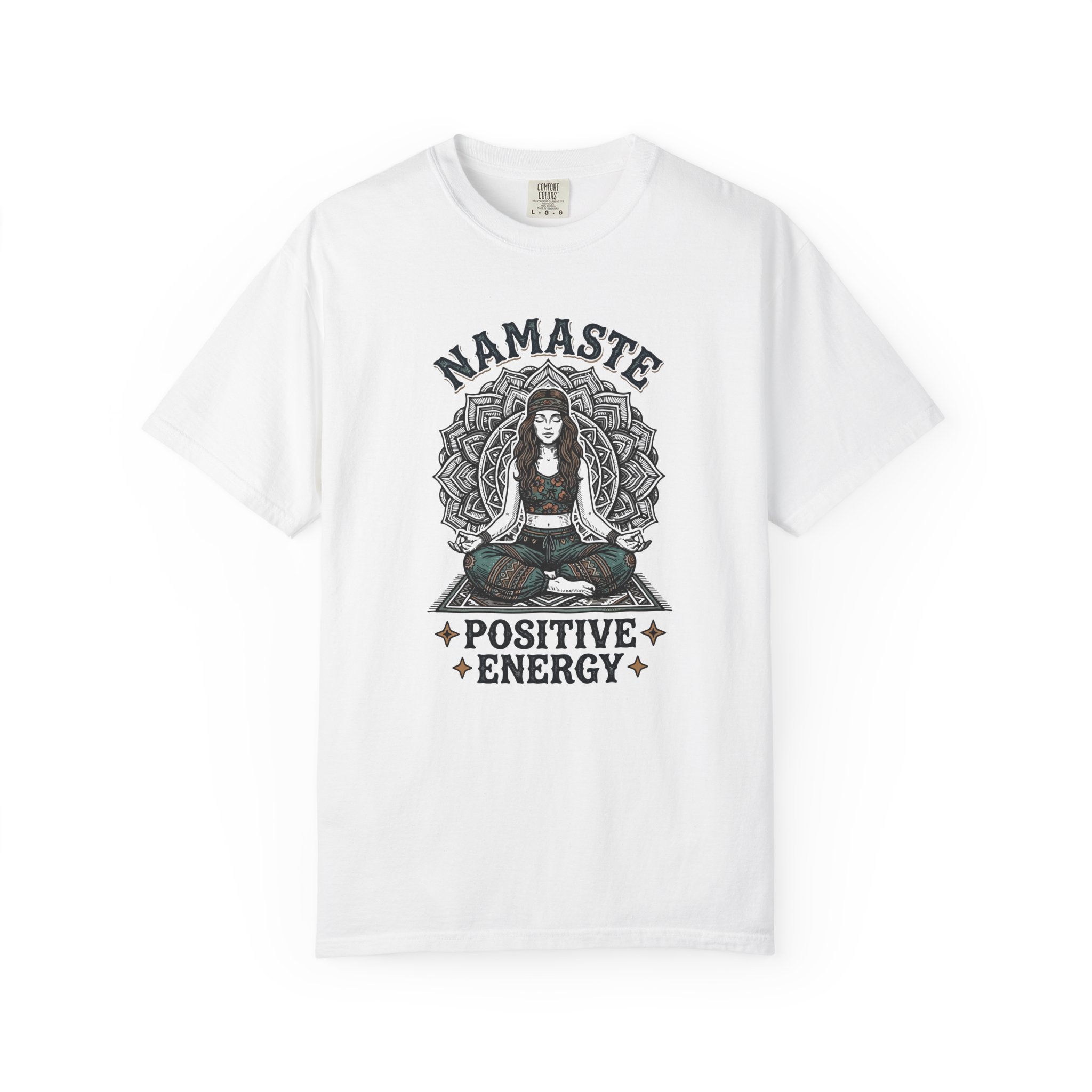Namaste Positive Energy Tee — Yoga Meditation Graphic T-Shirt