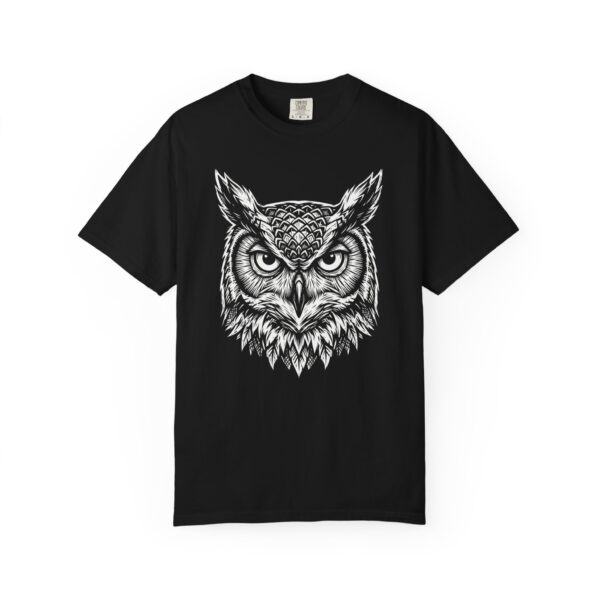 Owl Head Graphic Tee - Vintage Detailed Owl Illustration T-Shirt