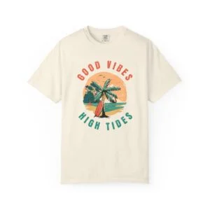 Good Vibes High Tides T-Shirt — Retro Palm Beach Surf Tee