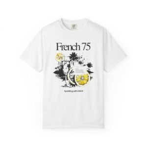 French 75 Cocktail T-Shirt — Vintage Citrus Gin Cocktail Tee