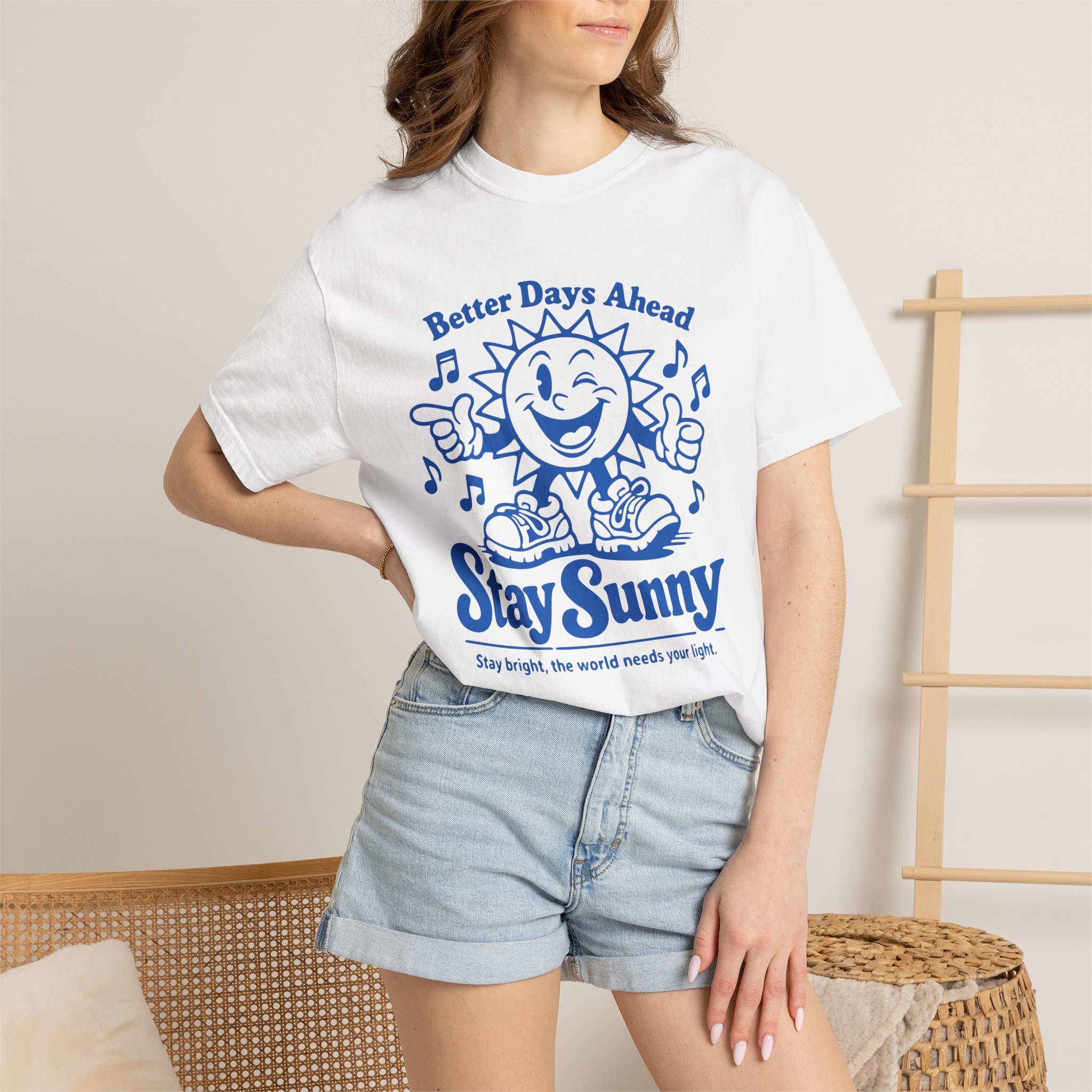 Stay Sunny T-Shirt — 'Better Days Ahead' Retro Sun Graphic Tee - Image 4