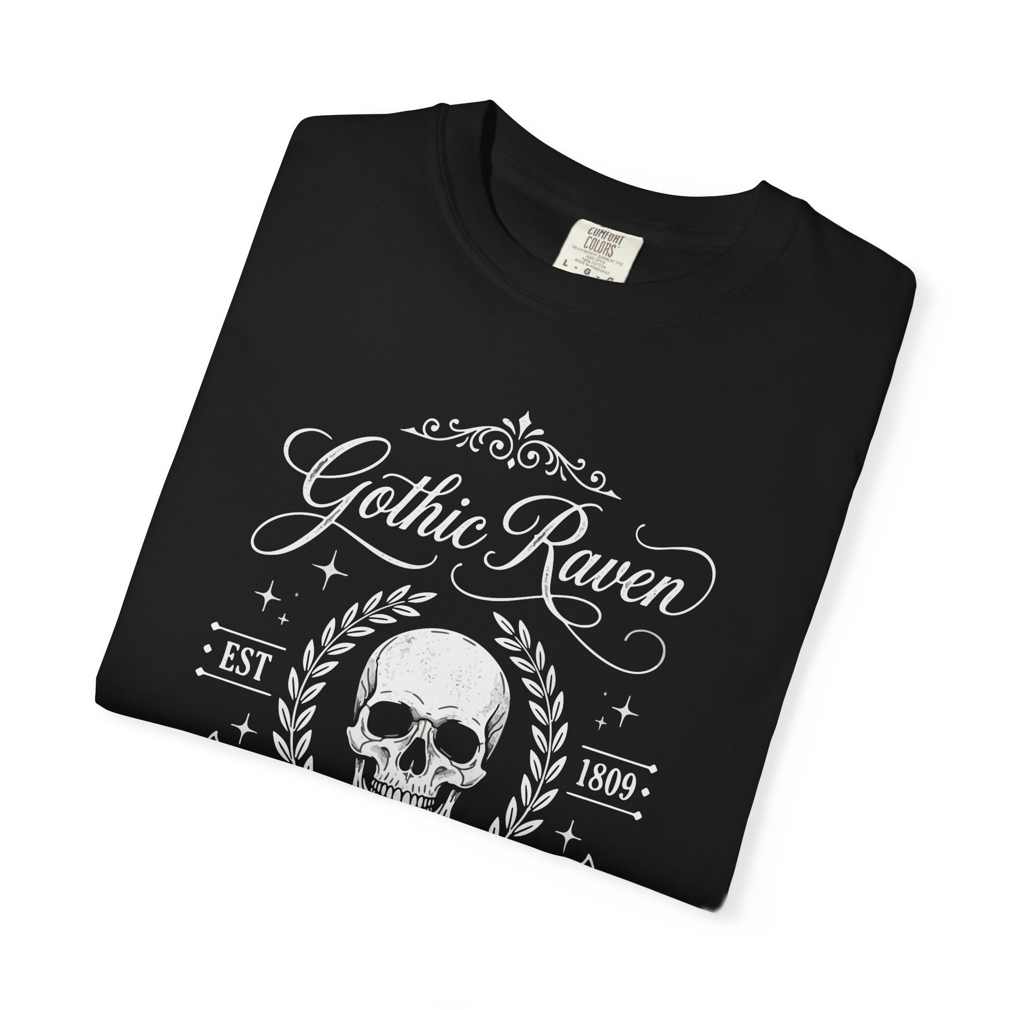 Gothic Raven Skull Tee — "Gothic Raven Society of Shadows" Graphic Shirt - Image 3