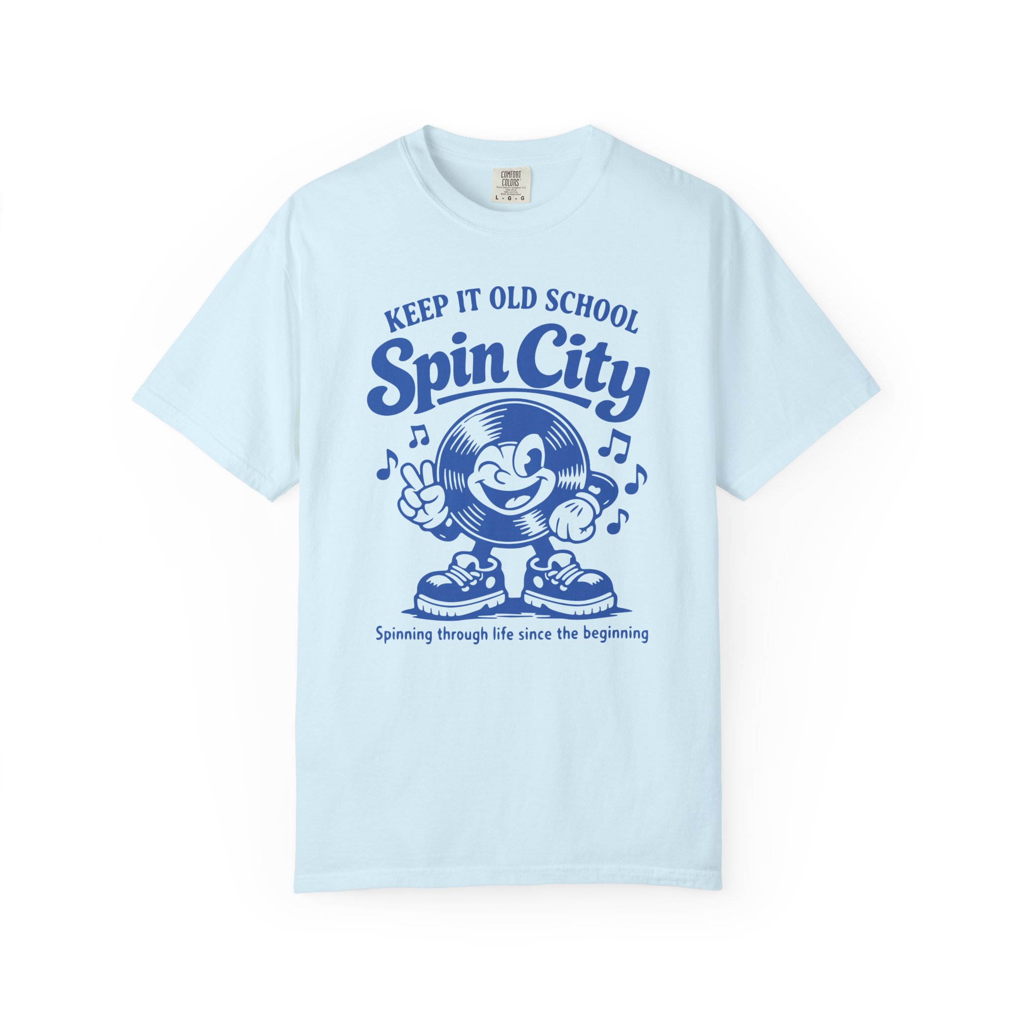 Spin City Retro Cartoon Tee — "Keep It Old School" Vintage DJ T-Shirt