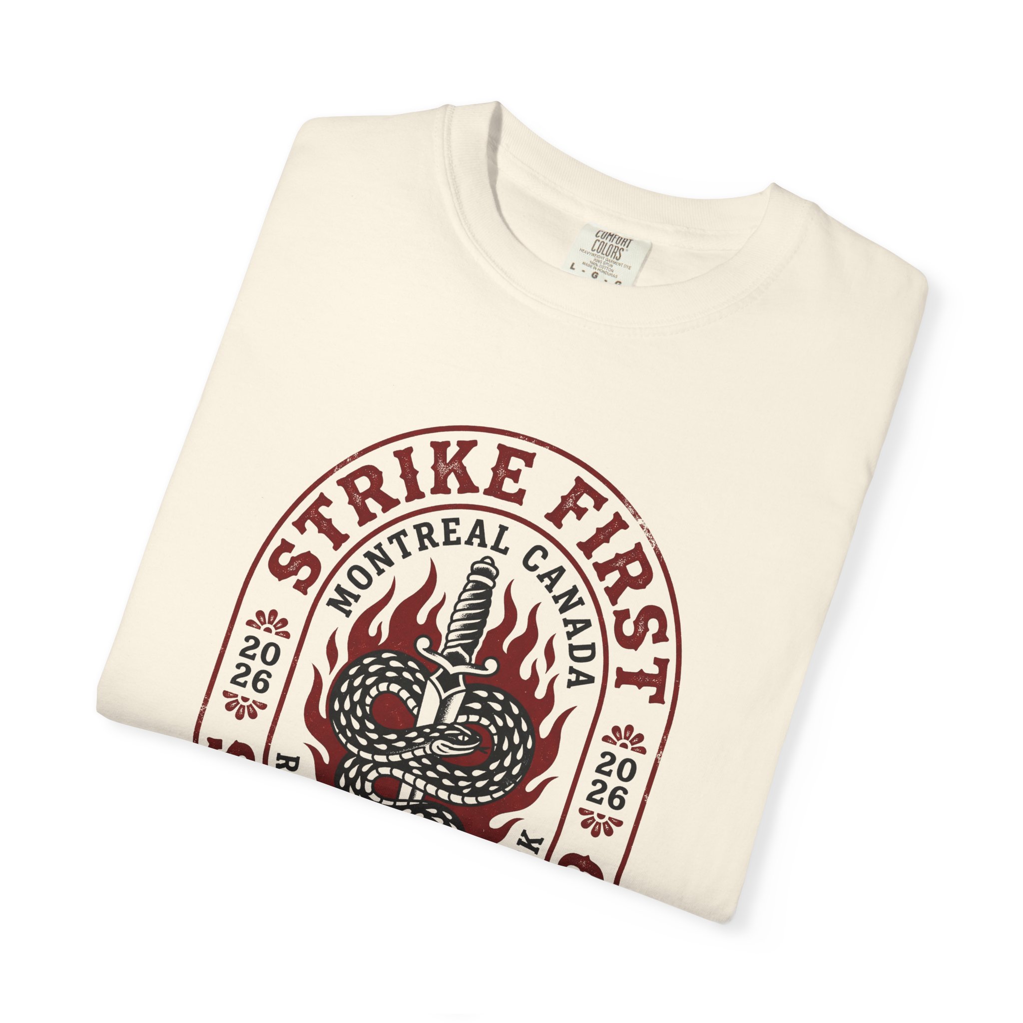 Strike First Strike Hard Tee — Retro Martial Arts Cobra Graphic T-Shirt - Image 3