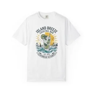 Island Breeze Cocktail Bar T-Shirt — Caribbean Getaway Graphic Tee