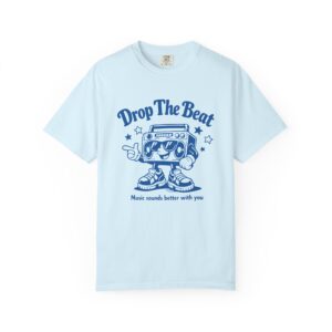 Drop The Beat Graphic Tee — Retro Boombox Music Shirt