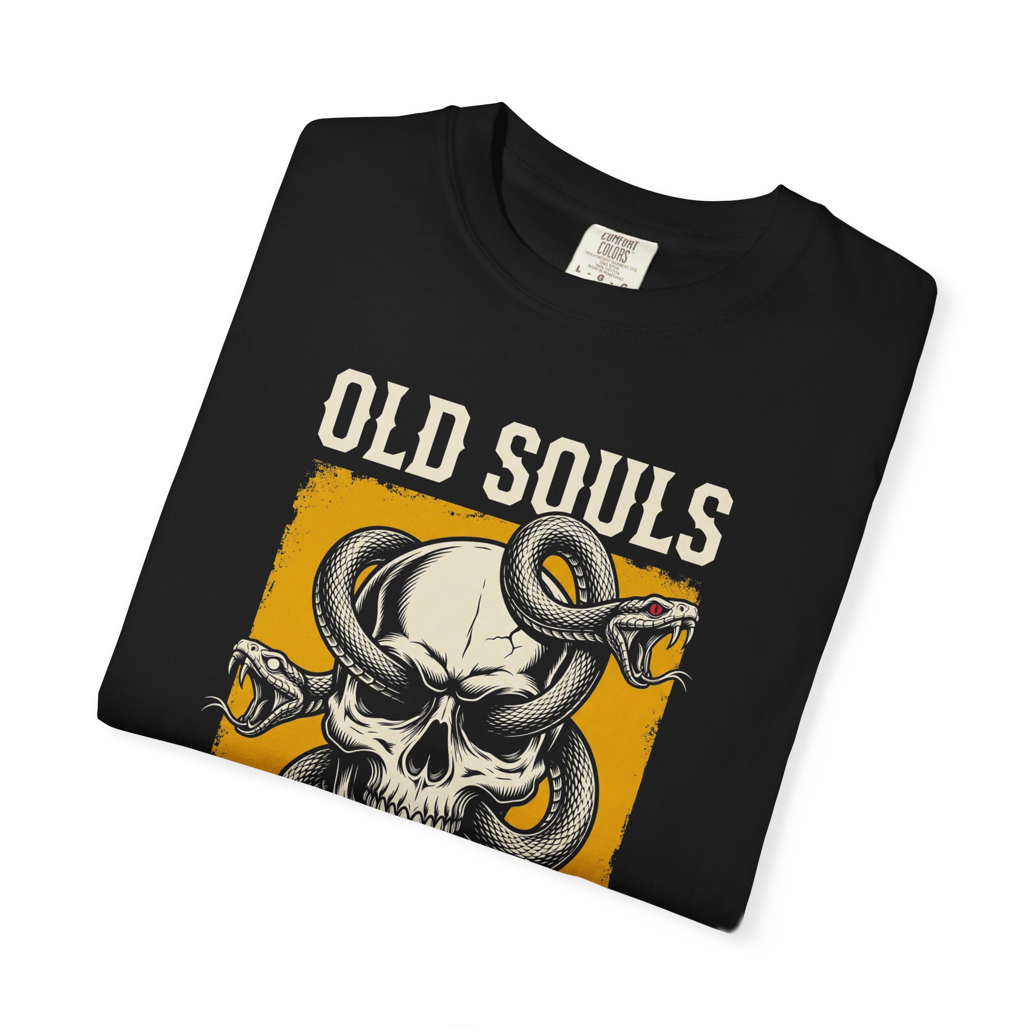 Old Souls Never Die Skull Tee — Vintage Snake Skull Graphic T-Shirt - Image 3