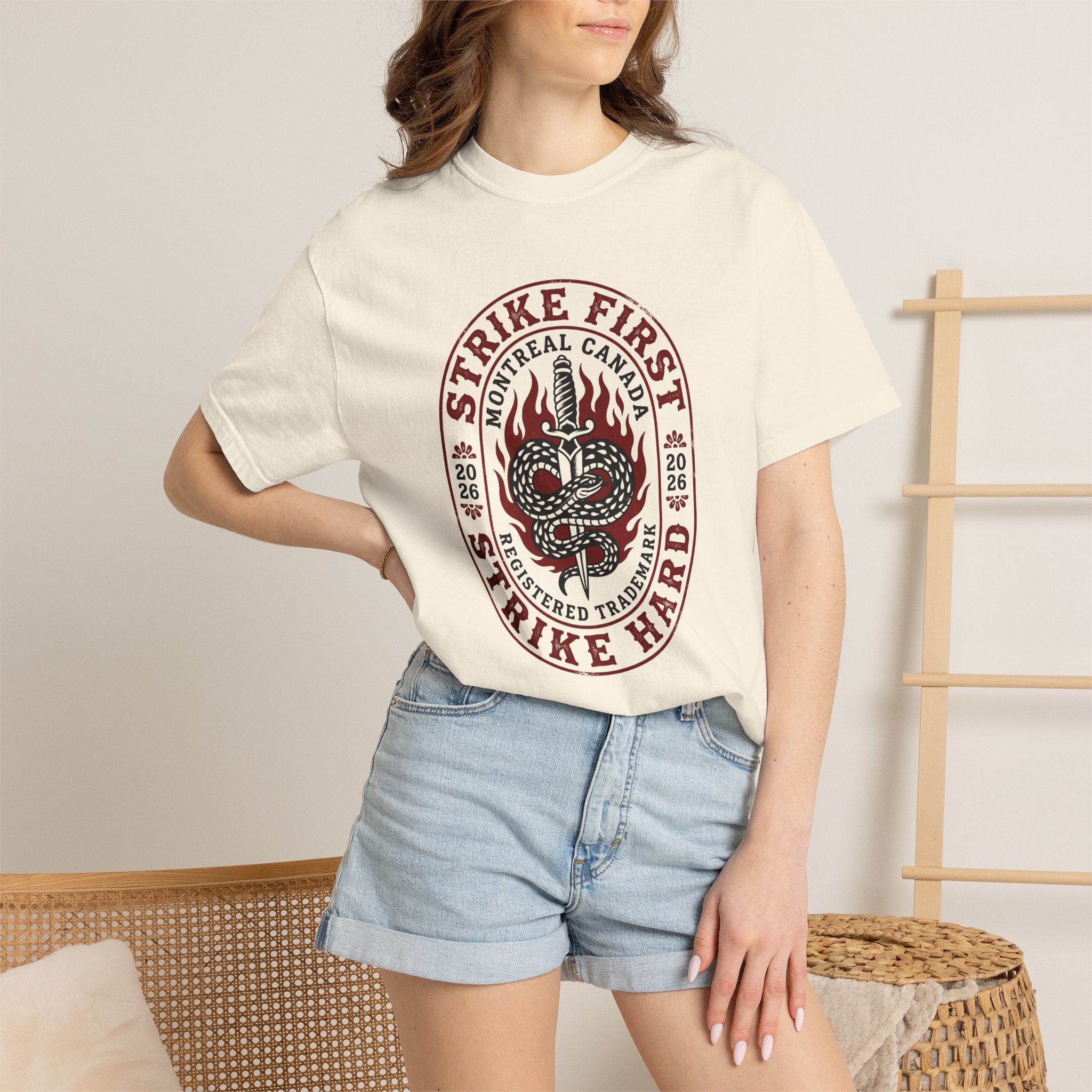 Strike First Strike Hard Tee — Retro Martial Arts Cobra Graphic T-Shirt - Image 4